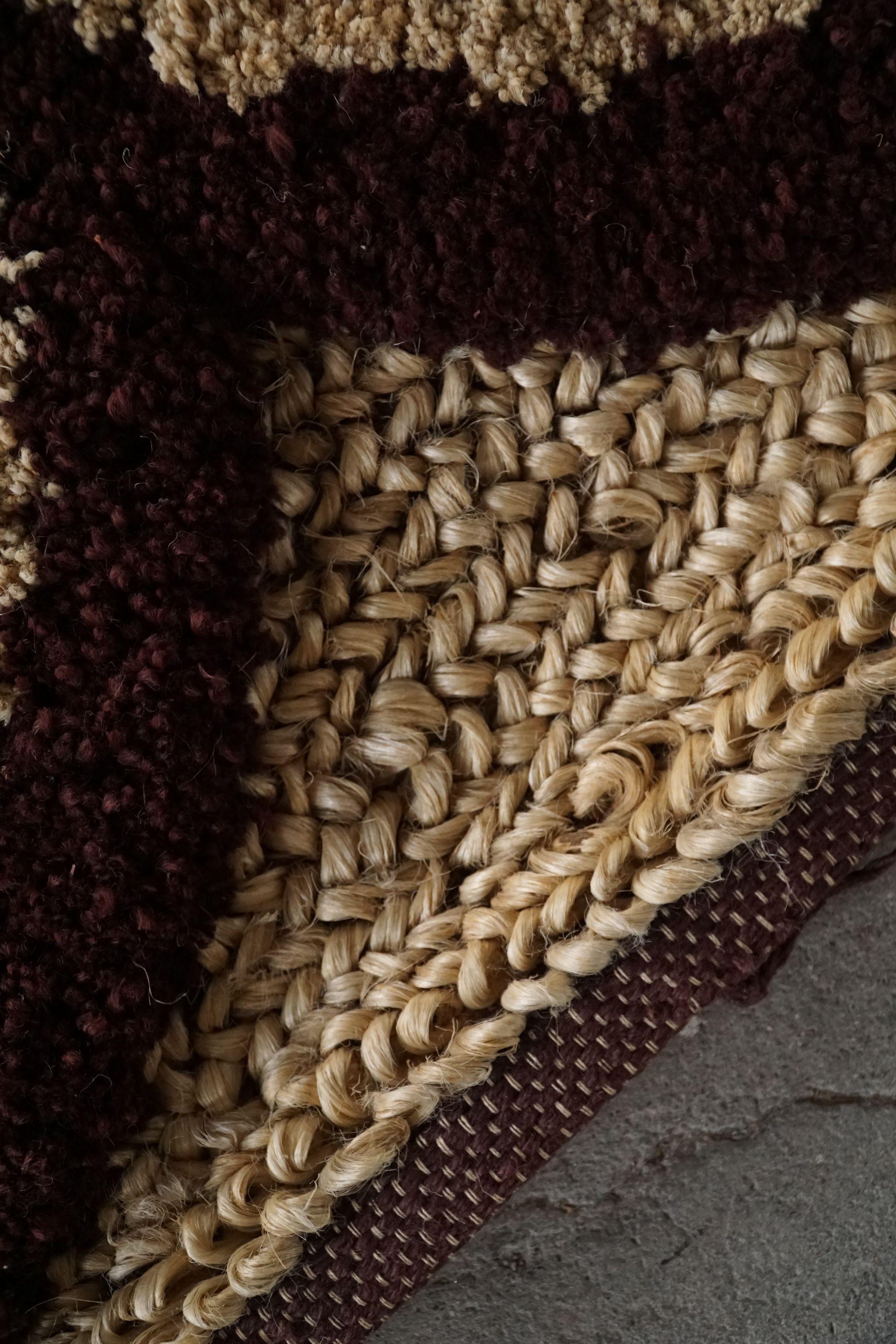 Handgefertigter böhmischer Vintage-Teppich aus Jute, hergestellt in Indien, Ende des 20. Jahrhunderts im Zustand „Gut“ im Angebot in Odense, DK