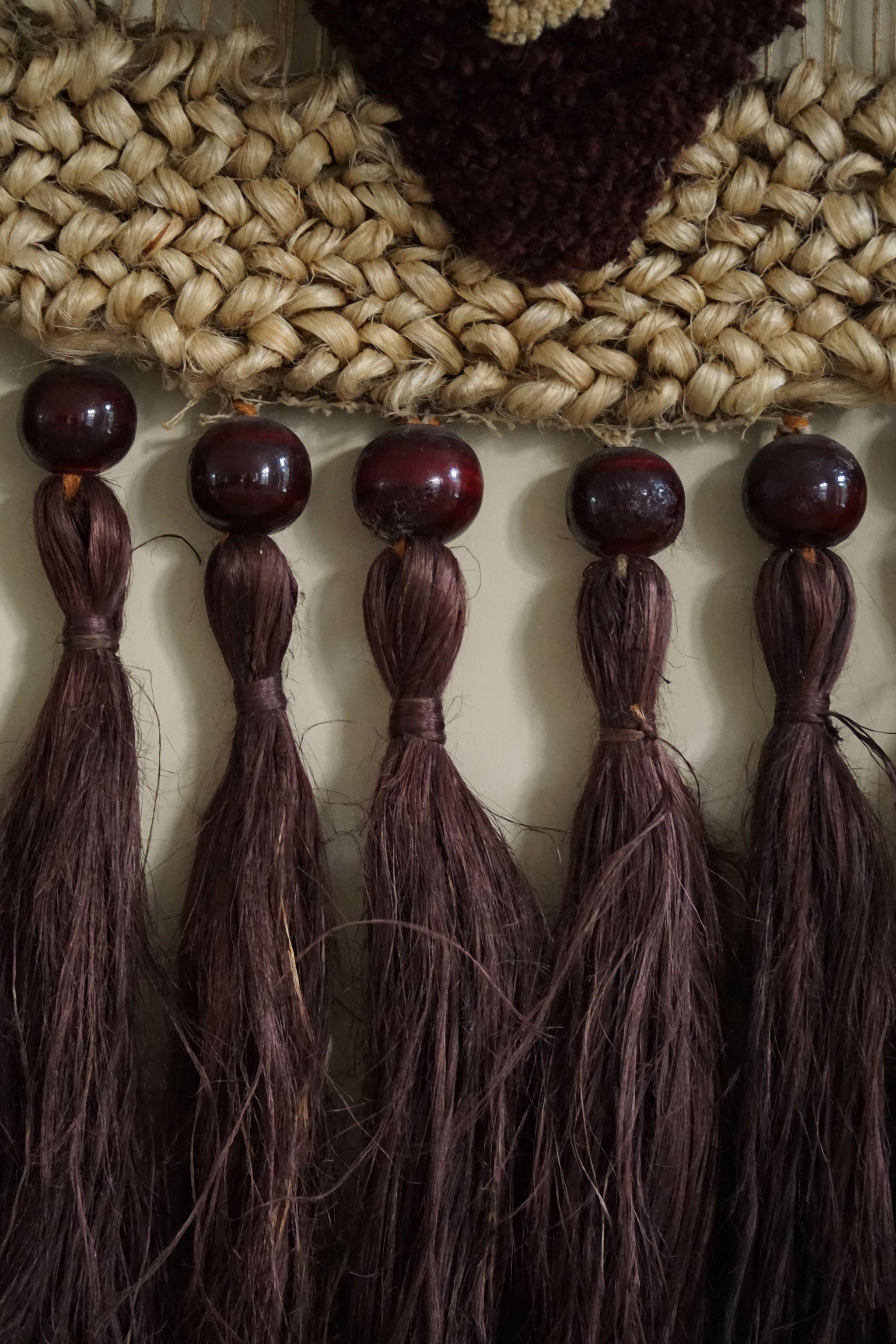 Handgefertigter böhmischer Vintage-Teppich aus Jute, hergestellt in Indien, Ende des 20. Jahrhunderts (Wolle) im Angebot