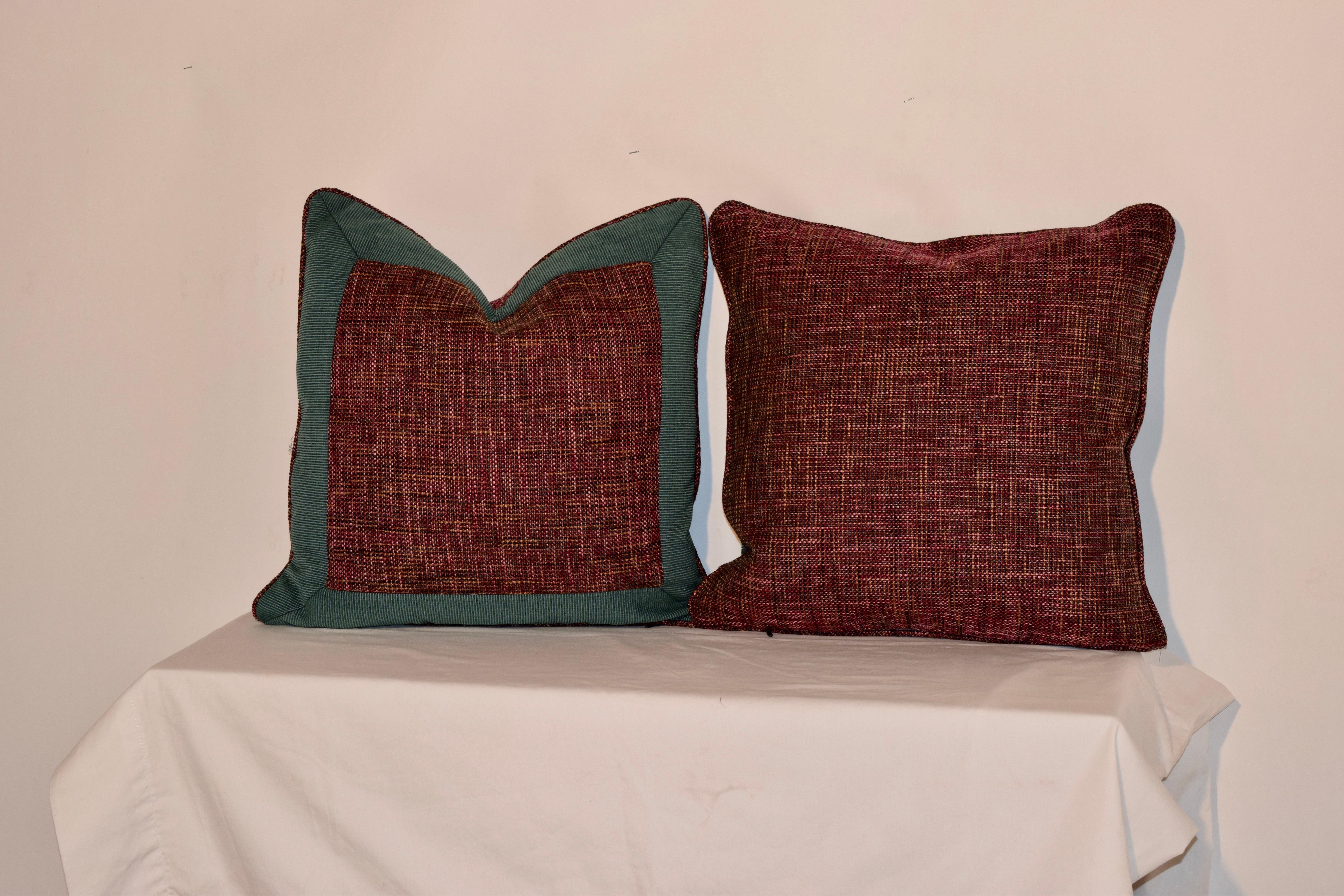 Hand-Crafted Handmade Bordered Pillows For Sale