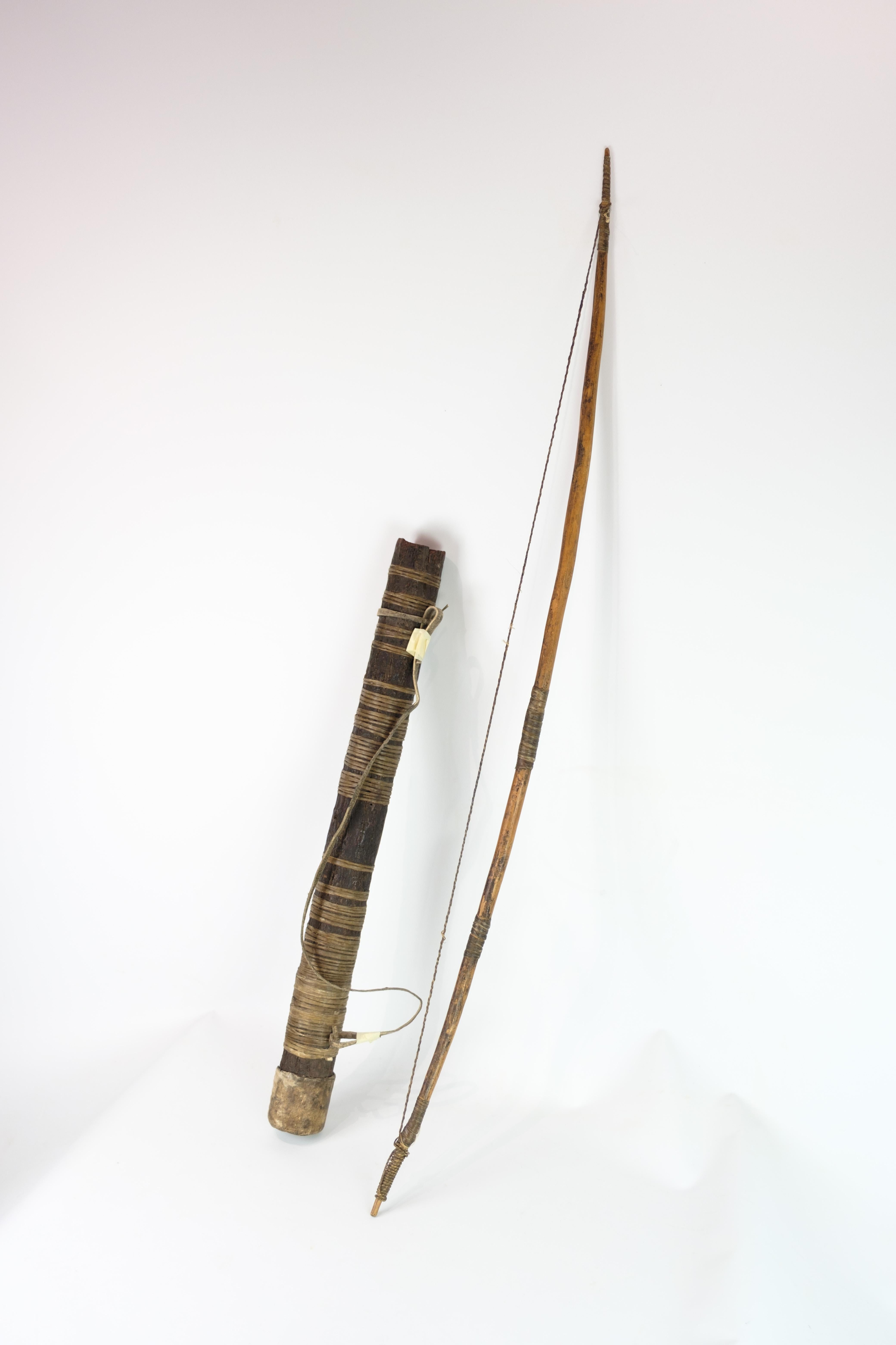Other Handmade Bow & Arrow Sheath Made In Natural Materials & Wood From Africa For Sale