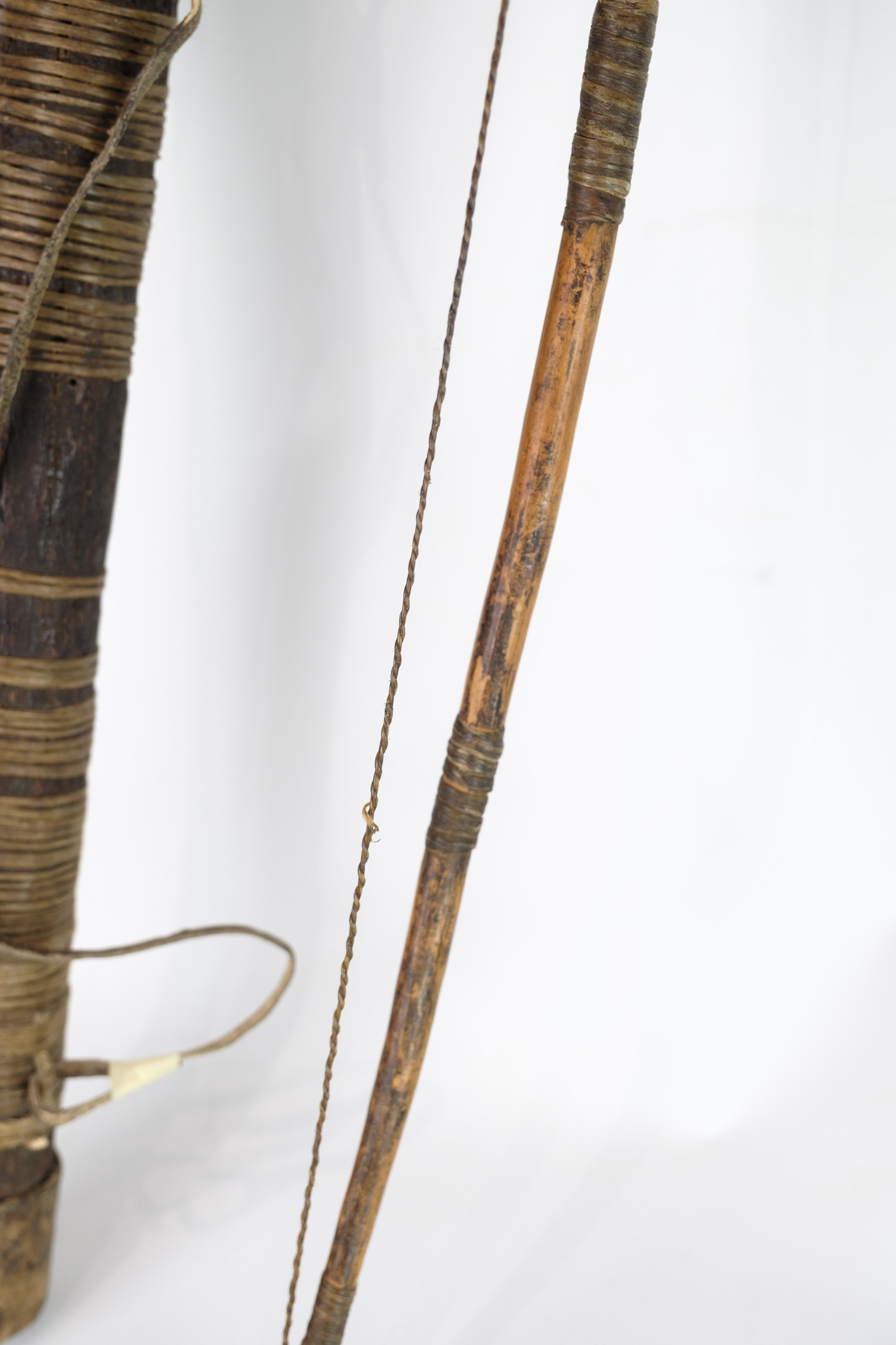 Handmade Bow & Arrow Sheath Made In Natural Materials & Wood From Africa In Good Condition For Sale In Lejre, DK