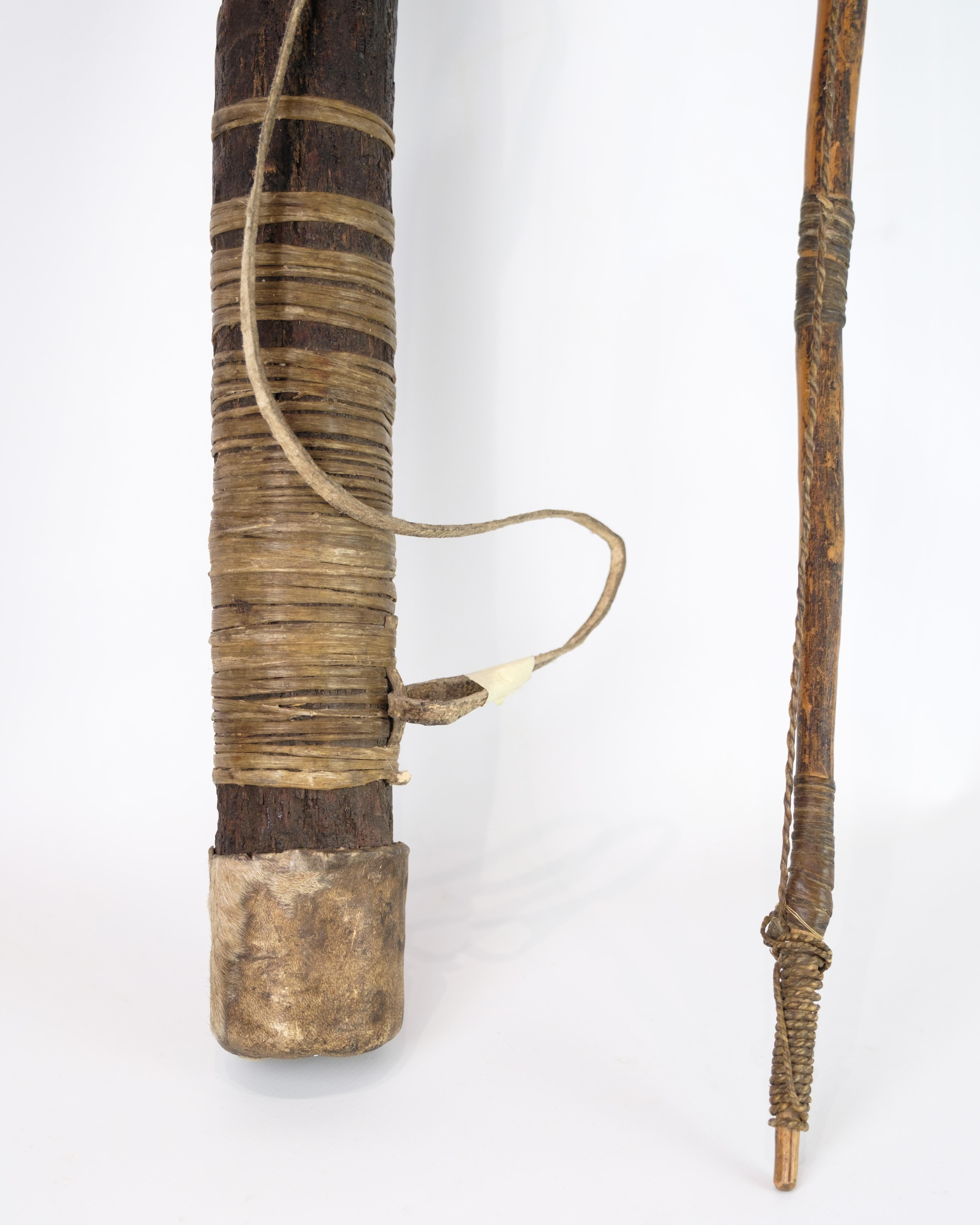 Handmade Bow & Arrow Sheath Made In Natural Materials & Wood From Africa For Sale 1