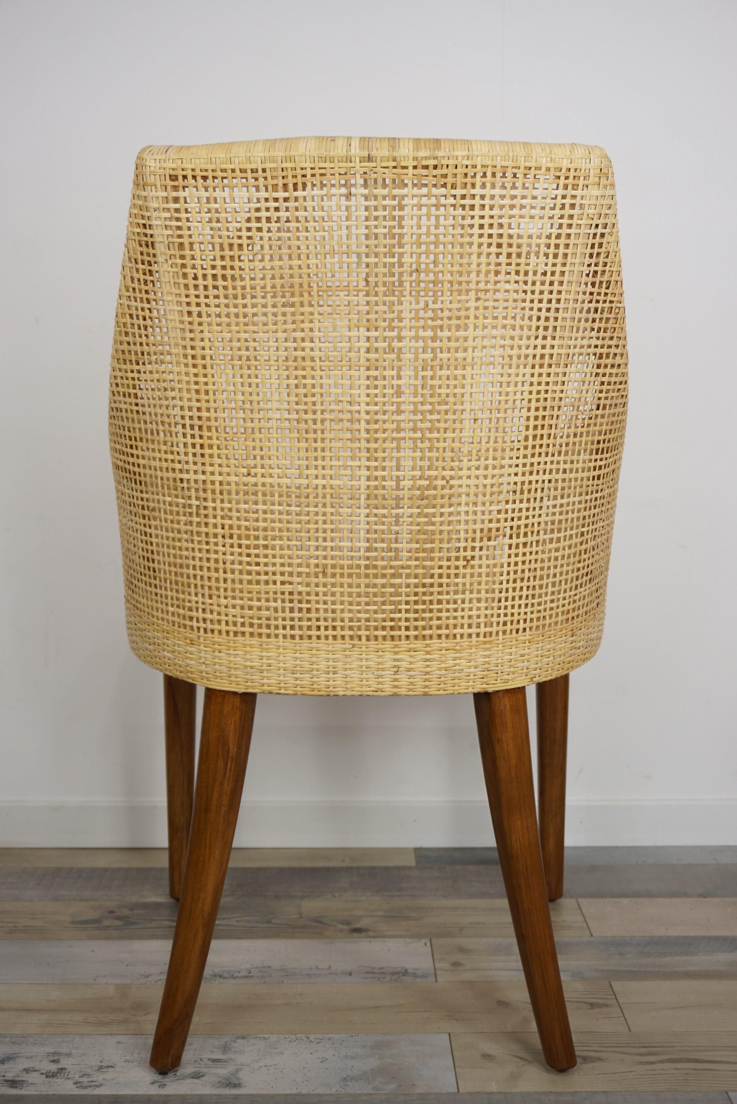 Handmade Braided Cane Rattan and Solid Wood Chair For Sale 1