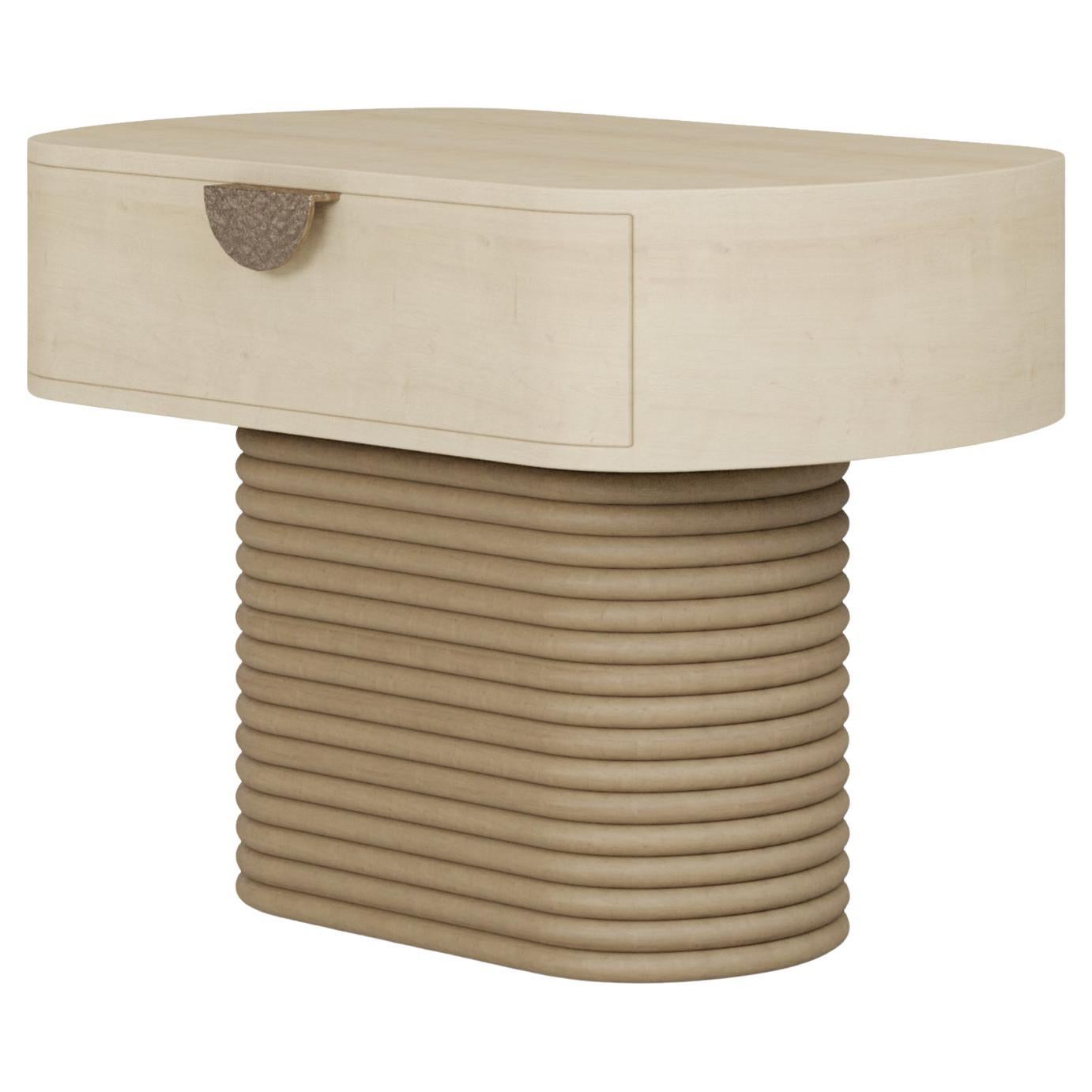Handmade Bram Nightstand with ribbed oak by Nolita Harbour