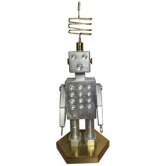 Handmade Brass and Aluminum Robot from Germany, 1970s