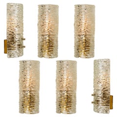Handmade Brass and Glass Wall Lights or Sconces by J.T. Kalmar