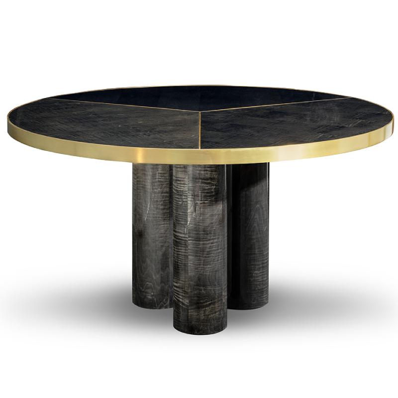 Handmade Brass and Sikomoro Oval Dining Table In New Condition For Sale In New York, NY