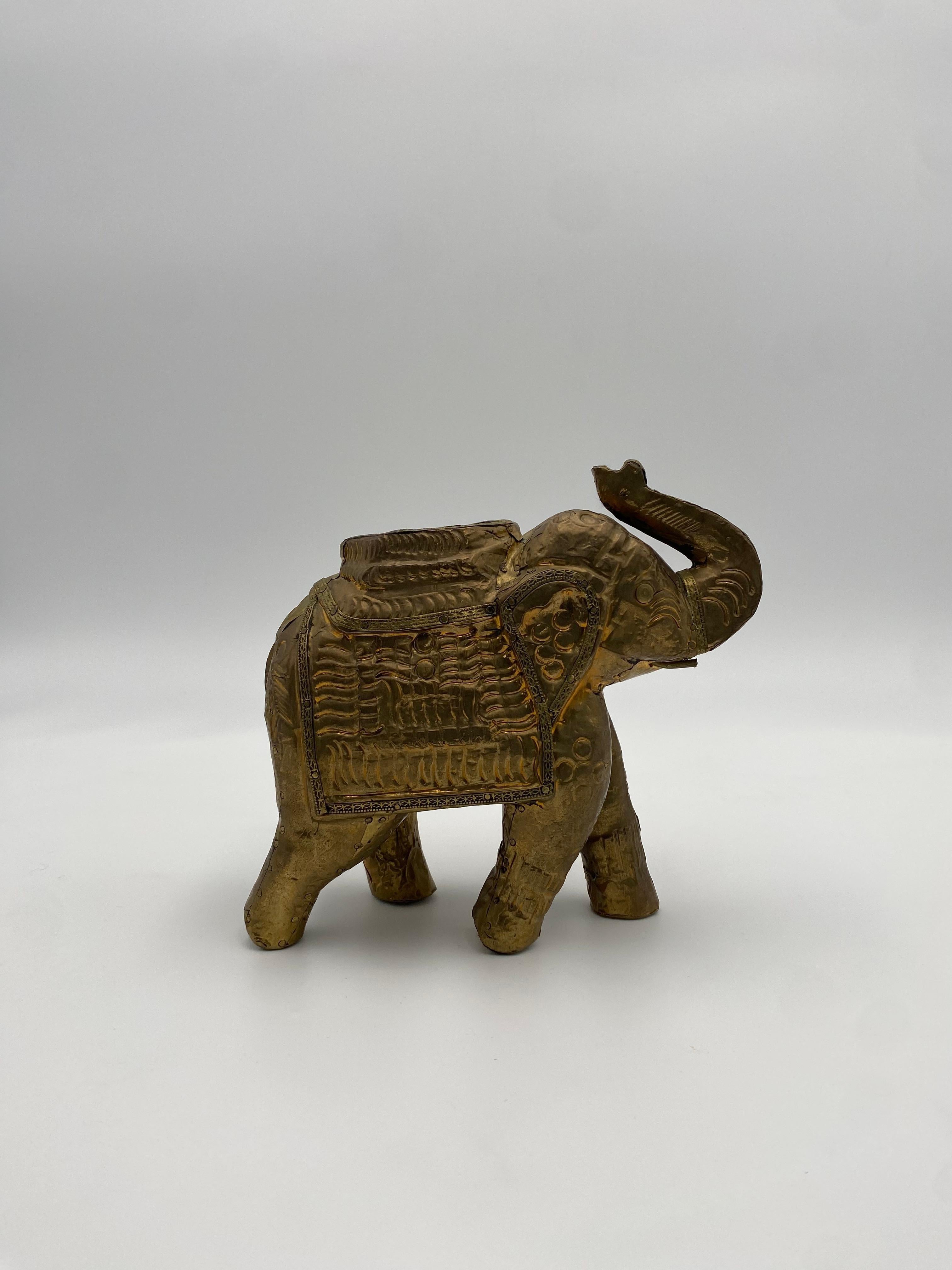 Handmade Brass Clad Elephant For Sale 5