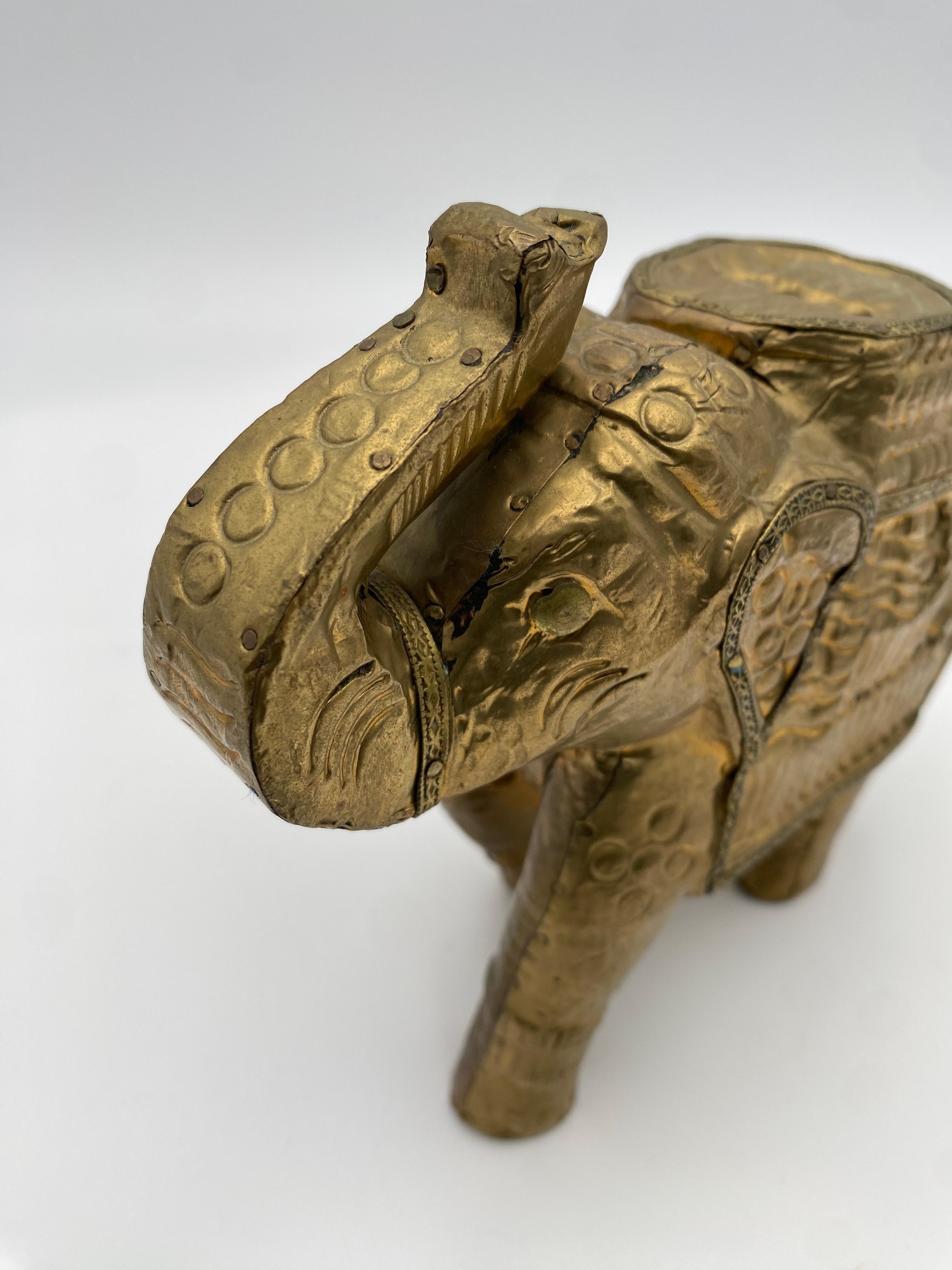 Handmade Brass Clad Elephant For Sale 8