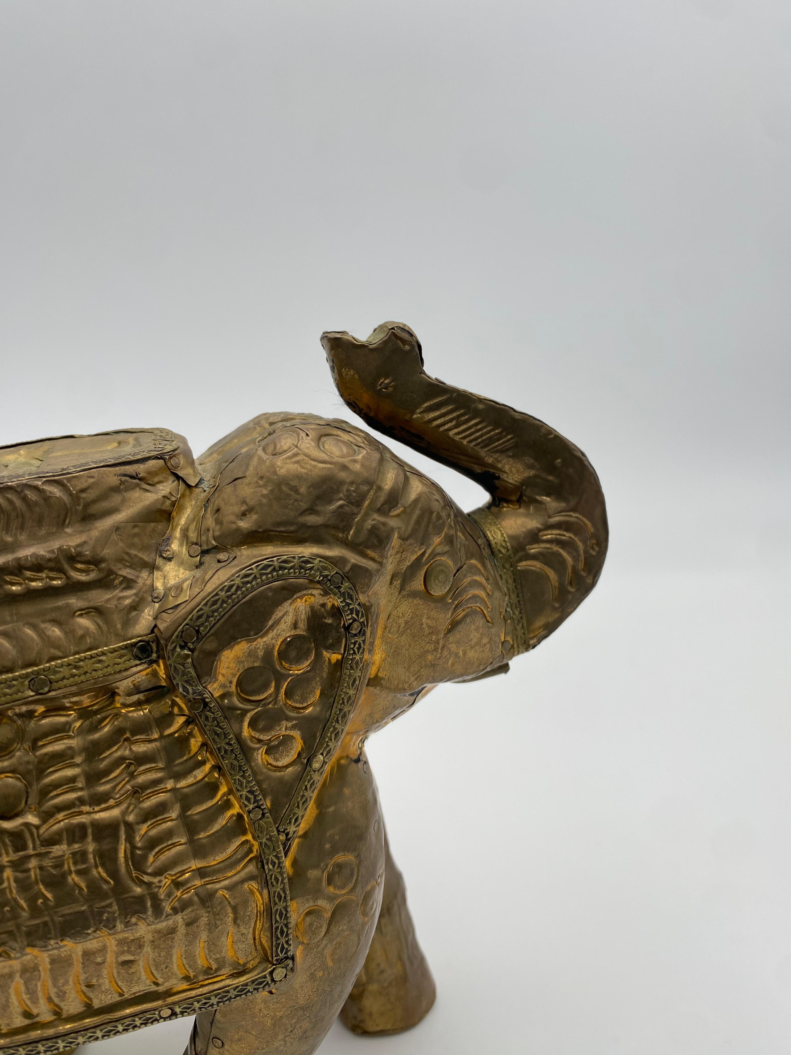 Handmade Brass Clad Elephant For Sale 9