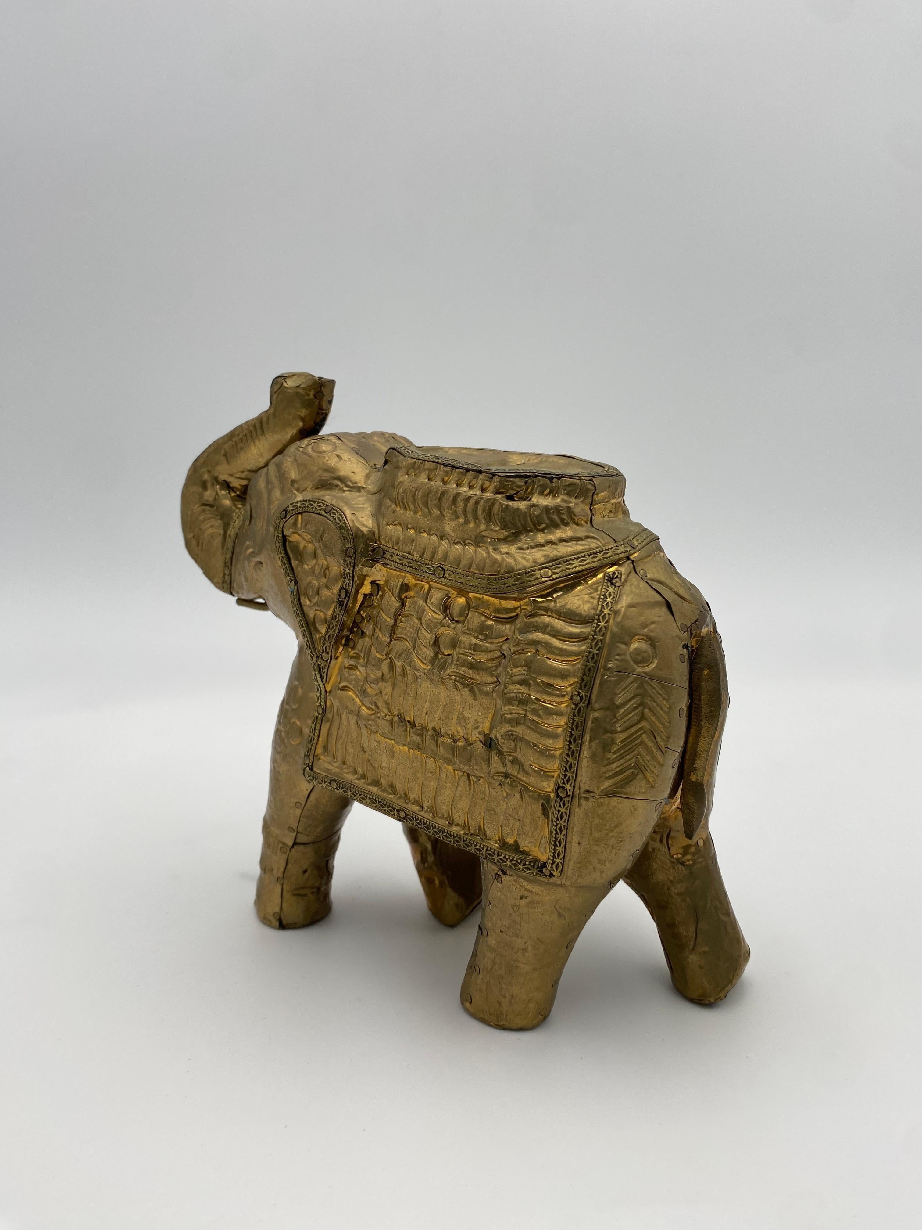 Indian Handmade Brass Clad Elephant For Sale