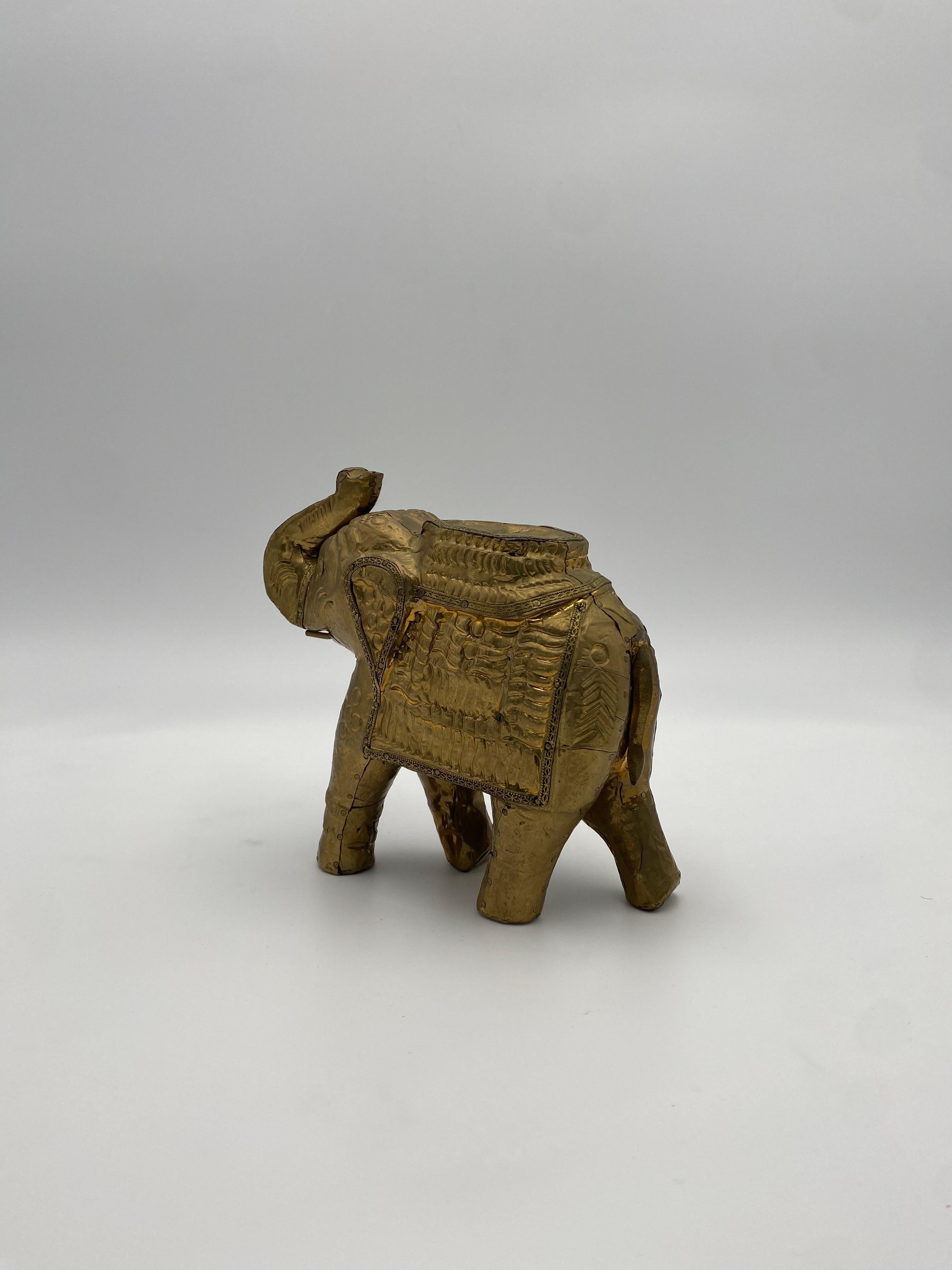 Handmade Brass Clad Elephant For Sale 3