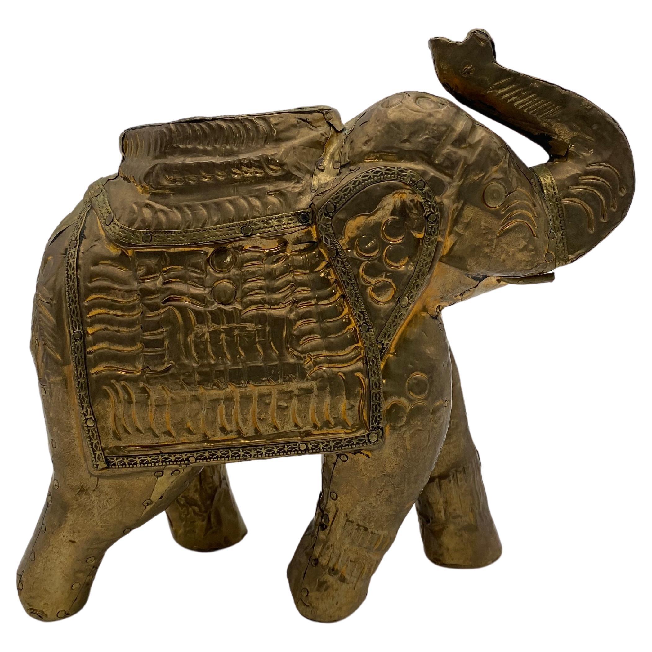 Handmade Brass Clad Elephant For Sale