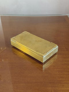 Handmade Brass Desk Box with Decorative Corners, Italy, Circa 1970