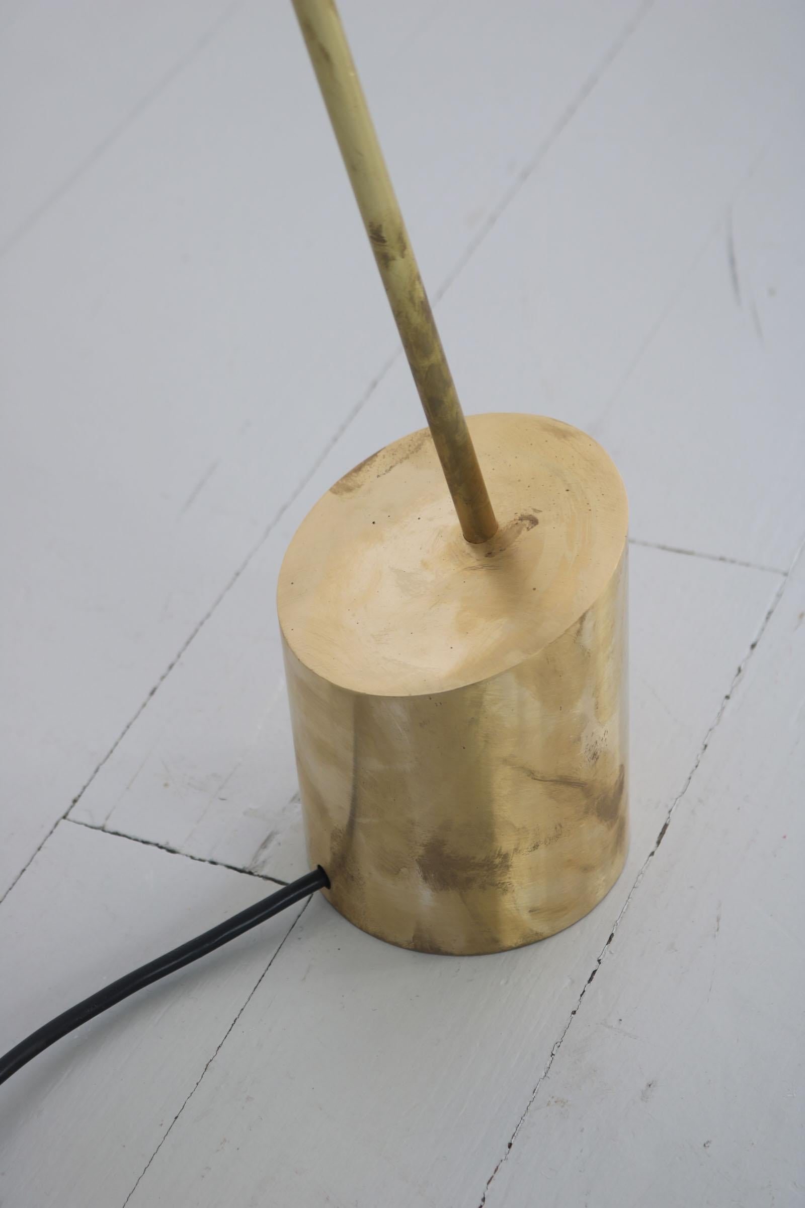 Contemporary Claudio Brocchini Handmade Brass Floor Lamp Model 