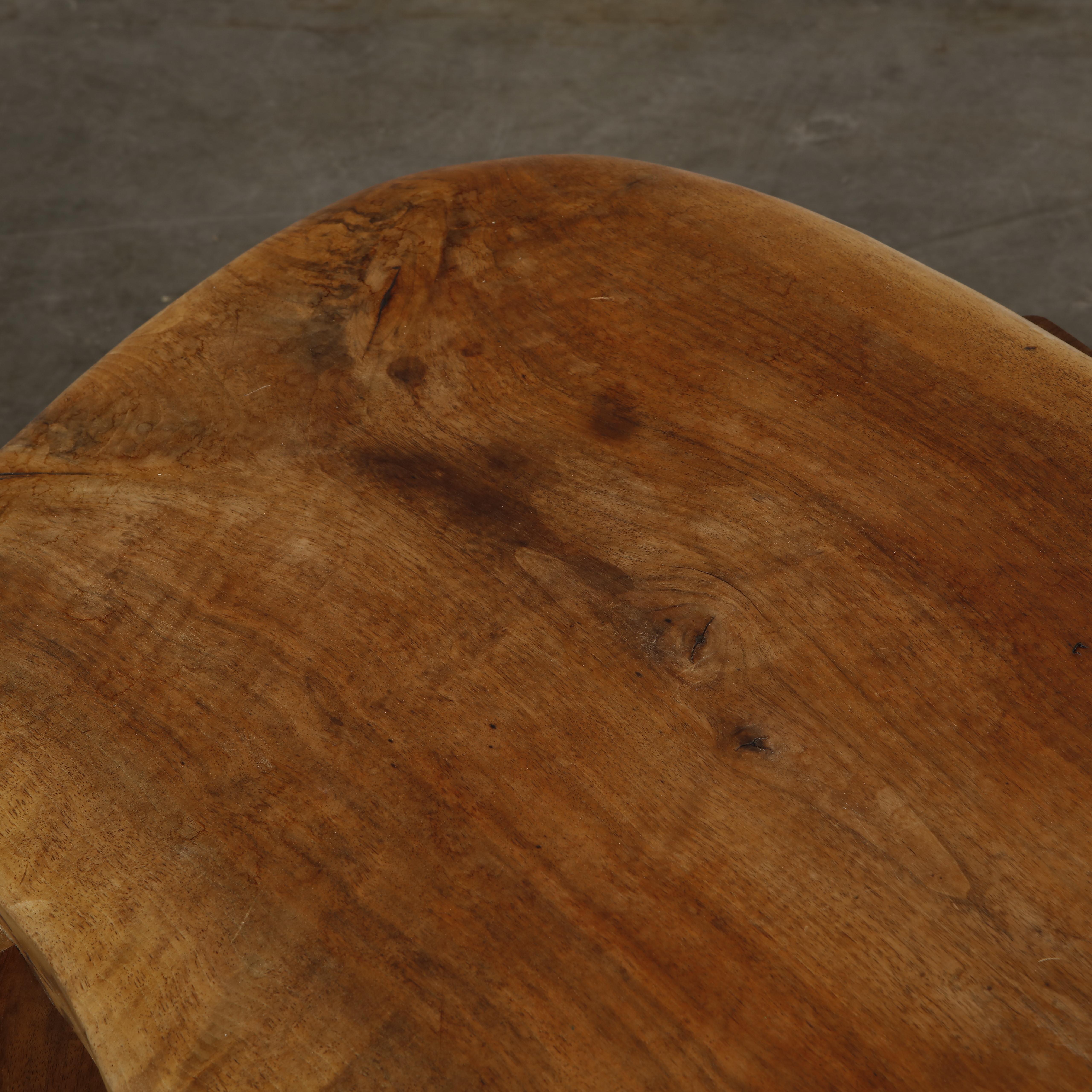 Handmade Brutalist Elm Coffee Table, 1970s For Sale 6