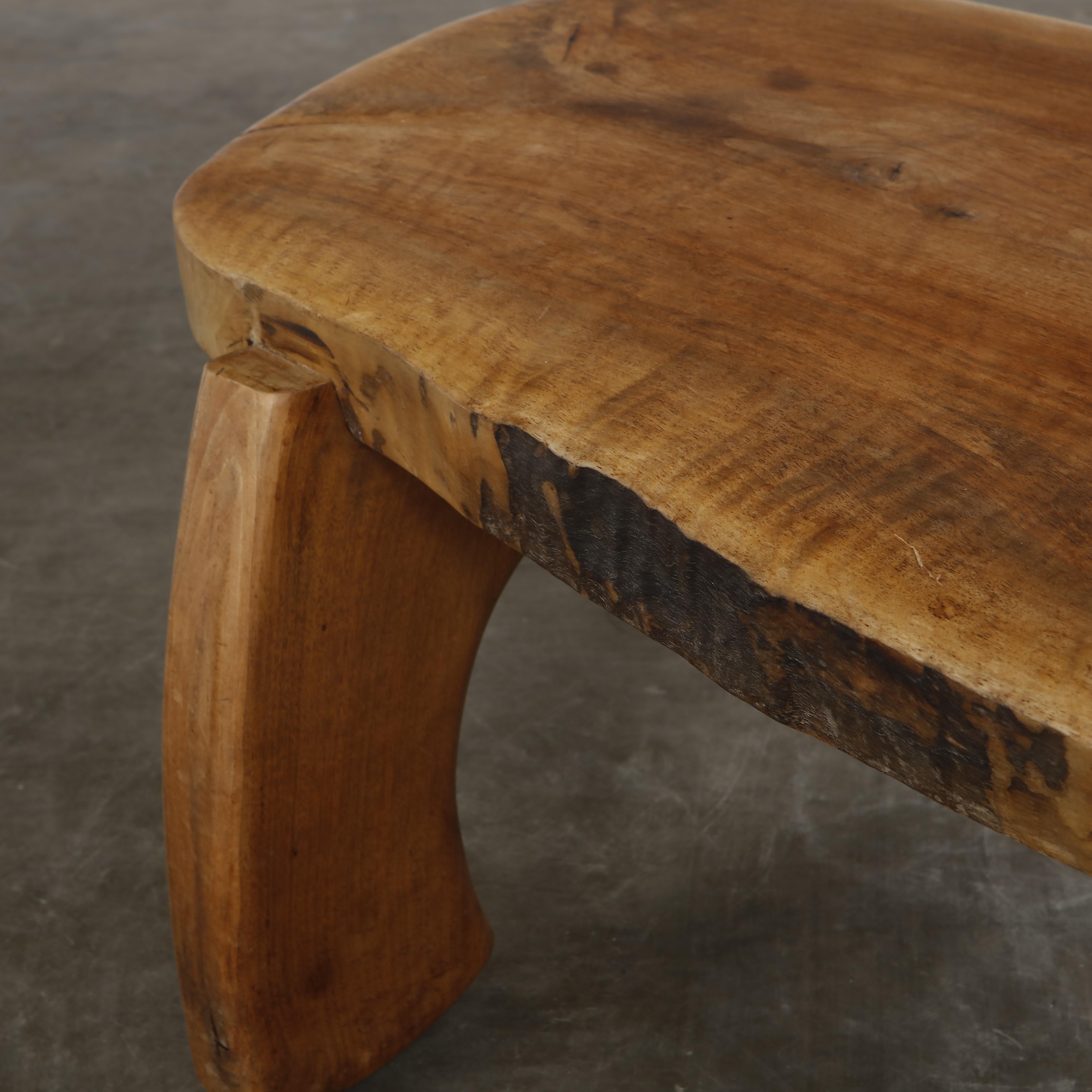Handmade Brutalist Elm Coffee Table, 1970s For Sale 3