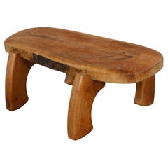 Handmade Brutalist Elm Coffee Table, 1970s