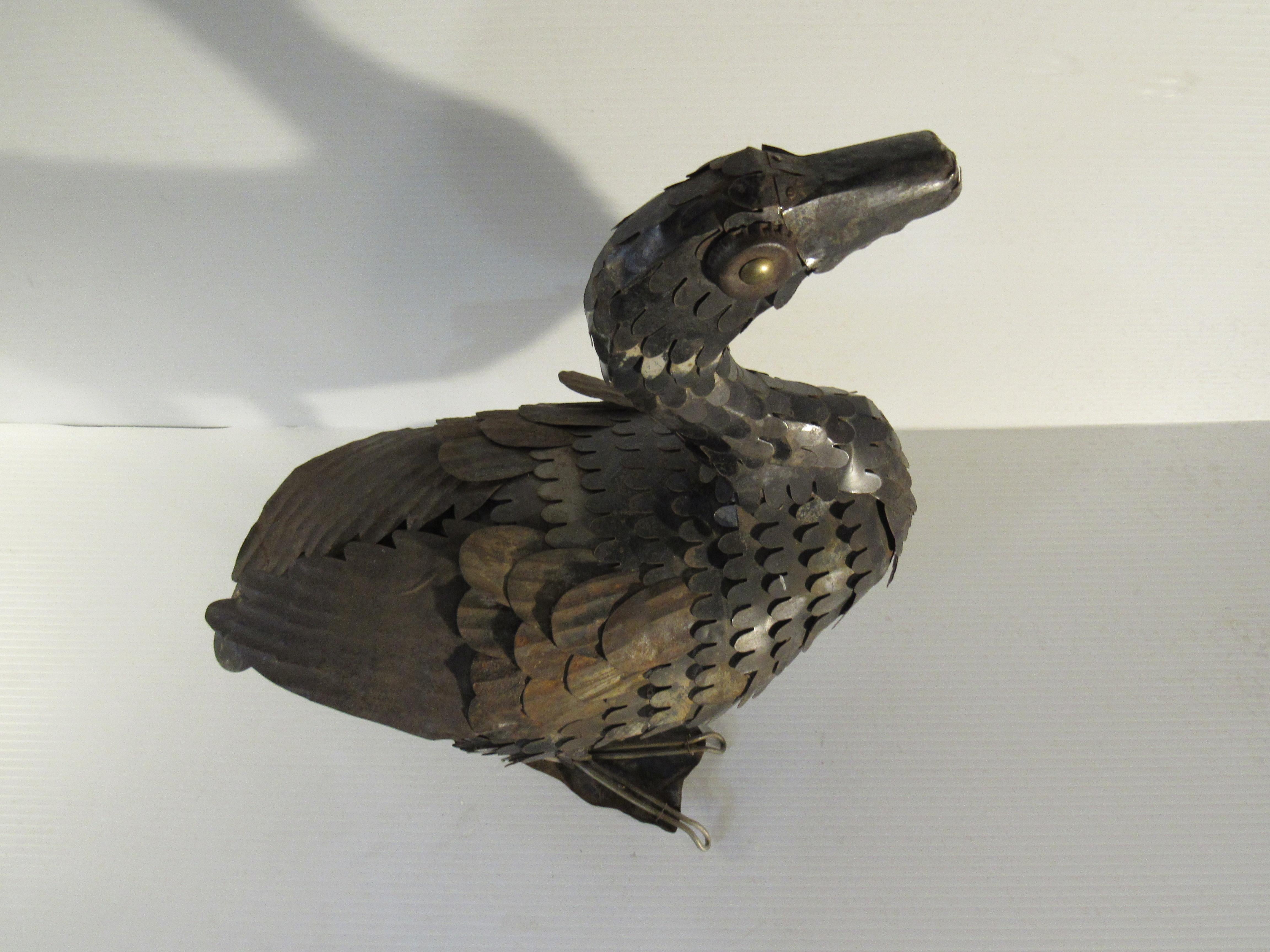 Handmade Brutalist Sheet Metal Goose For Sale 2