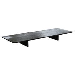 Contemporary Handmade Black Burned Oak Low Coffee Table by Dennis Kaiser