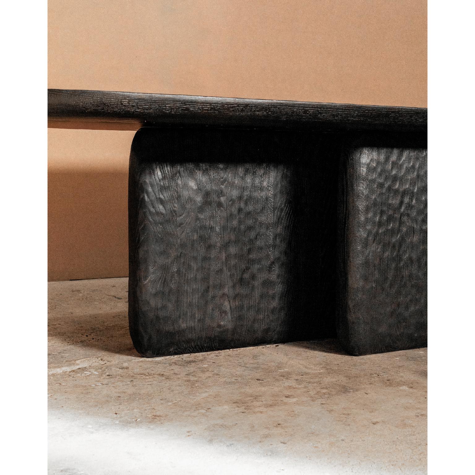 Italian Contemporary Black Burnt European Oak Darling Dining Table by Dennis Kaiser For Sale