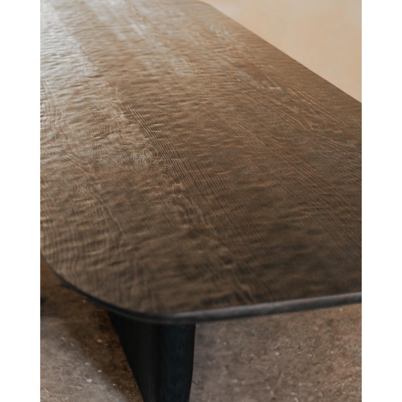 Other Contemporary Black Burnt European Oak Darling Dining Table by Dennis Kaiser For Sale