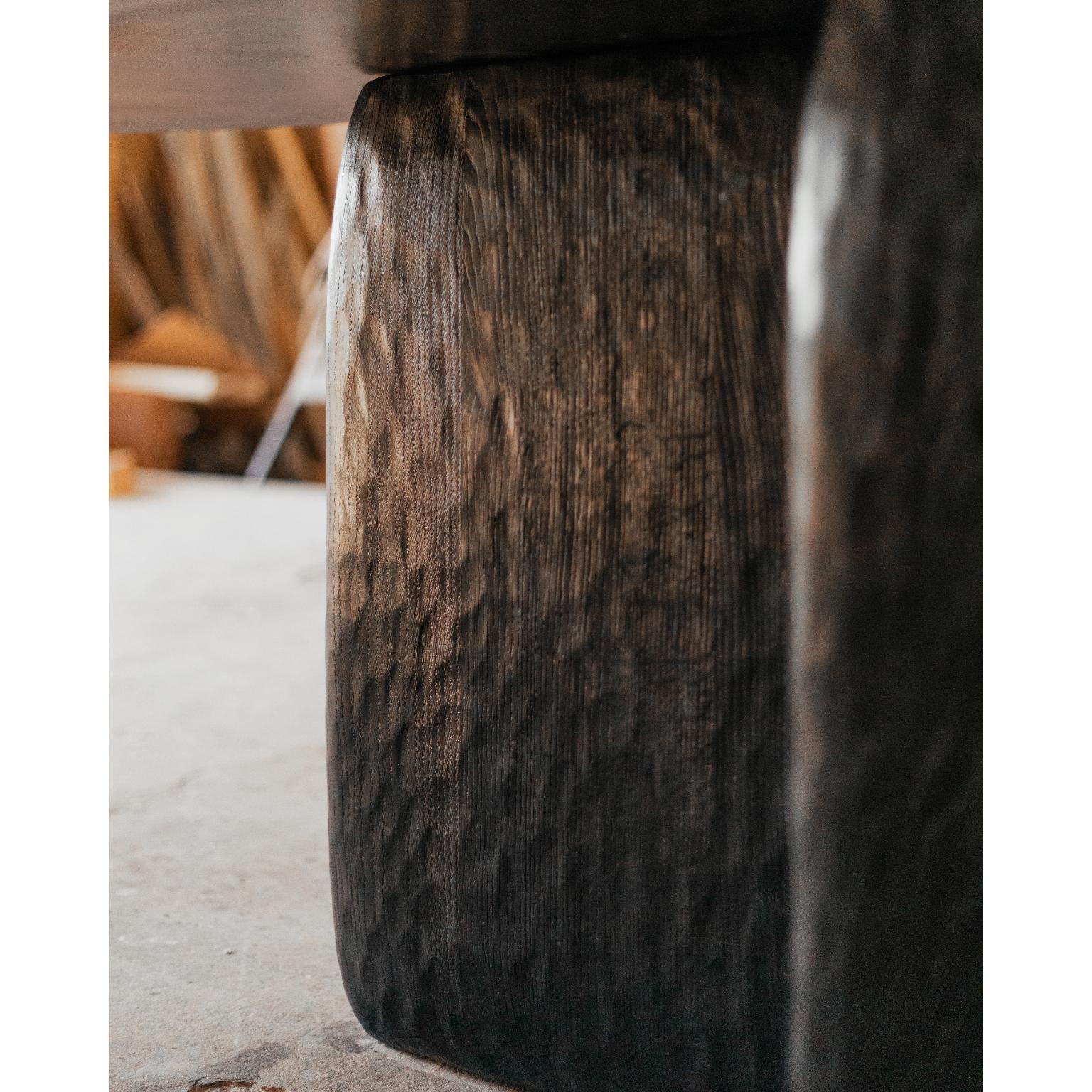 Contemporary Black Burnt European Oak Darling Dining Table by Dennis Kaiser In New Condition For Sale In Geneve, CH