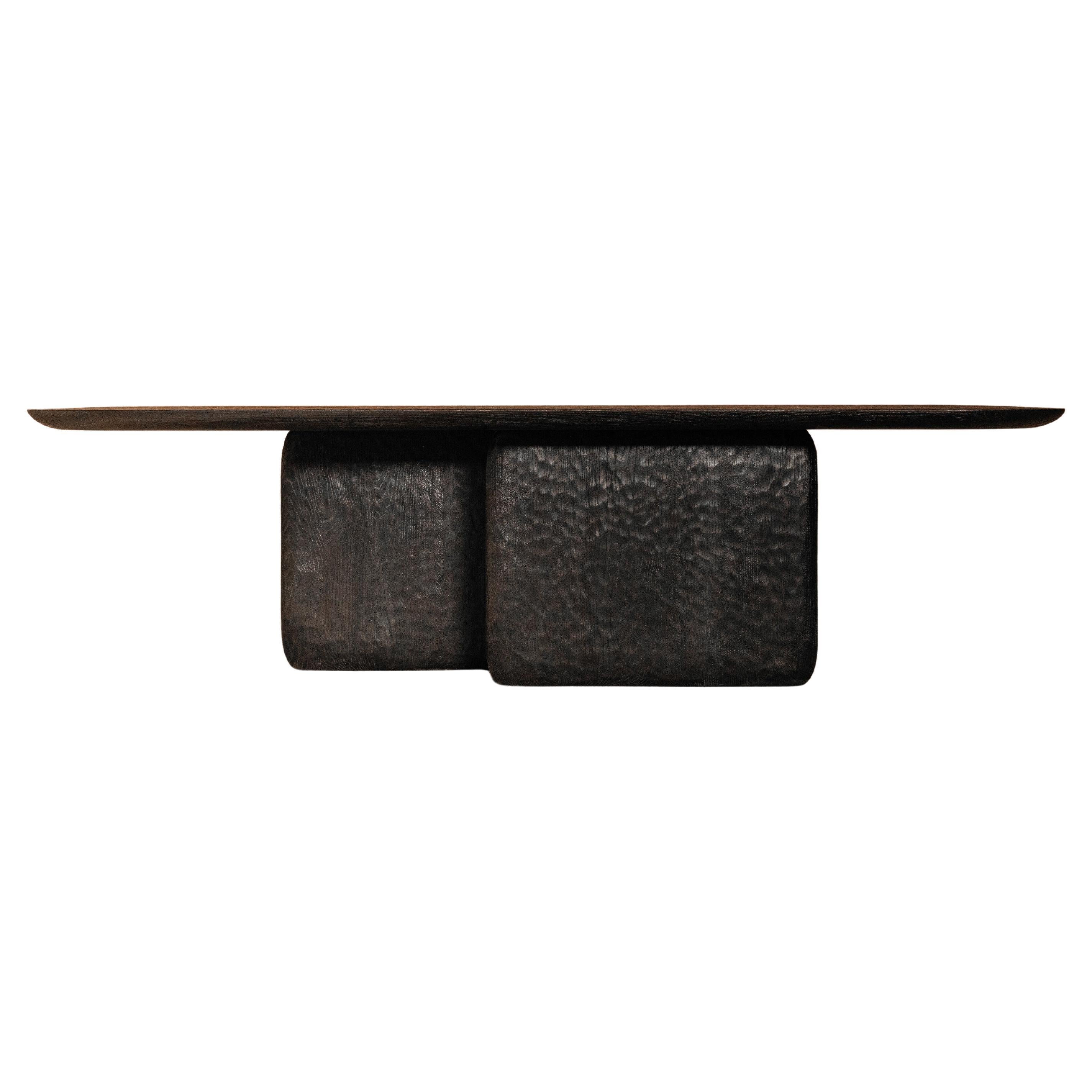 Contemporary Black Burnt European Oak Darling Dining Table by Dennis Kaiser For Sale