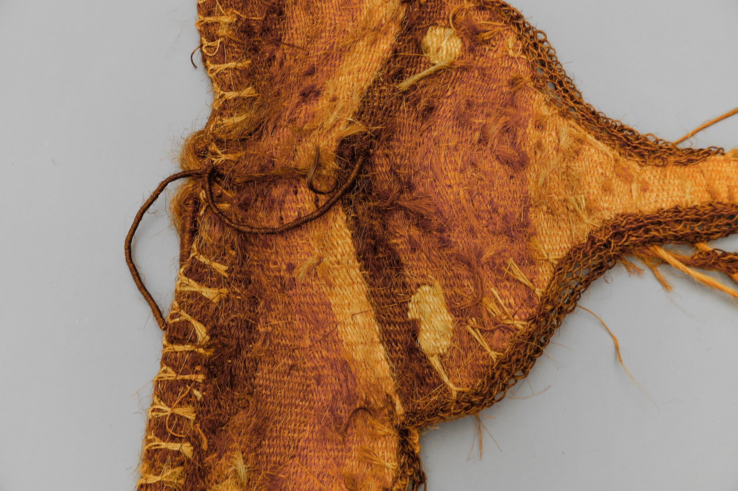 Handmade Butterfly Artist Mural Made of Jute, 1960s Scandinavia For Sale 3