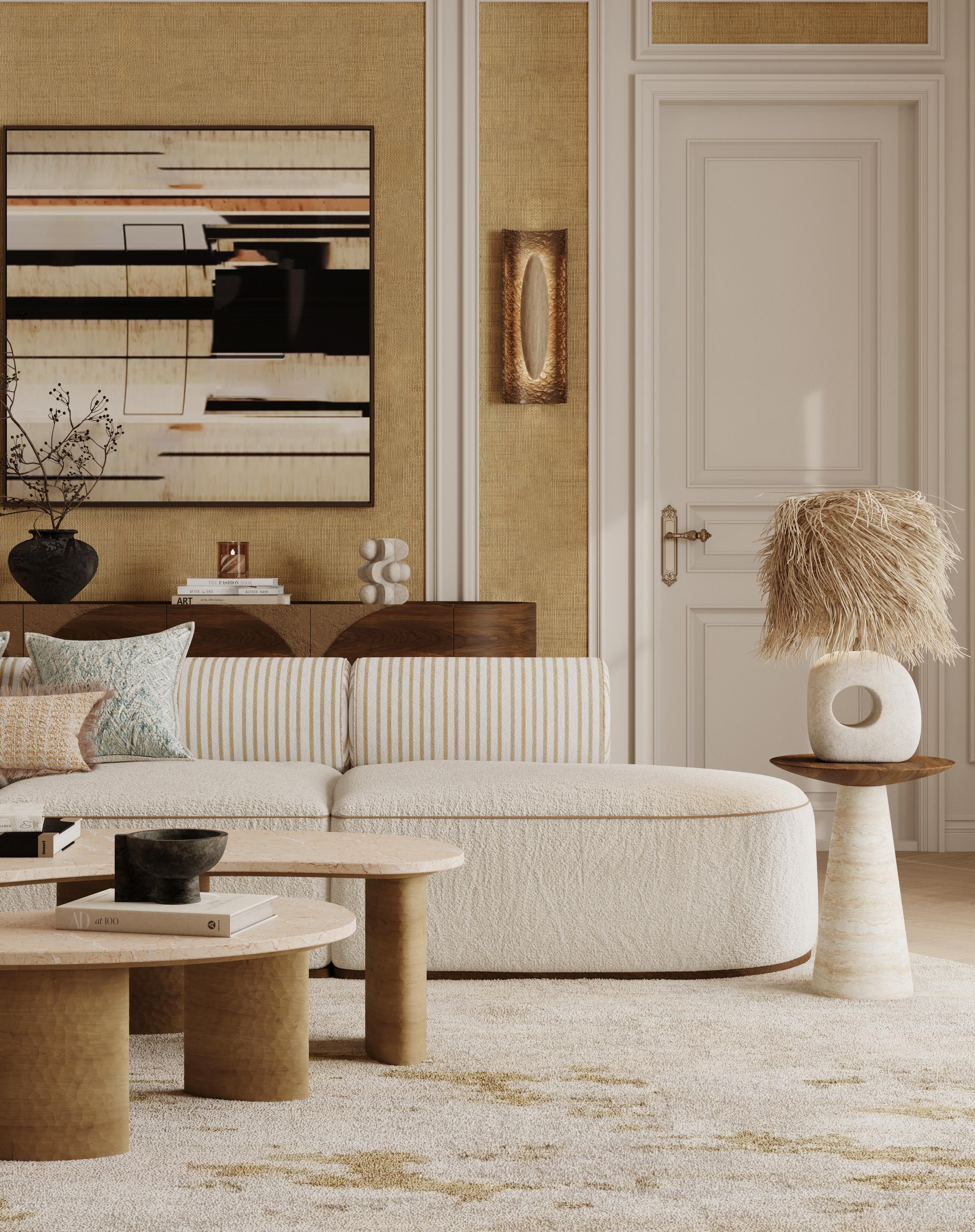Handgefertigtes Camille-Sofa in Modulform mit Plüschpolsterung von Nolita Harbour (Portugiesisch) im Angebot