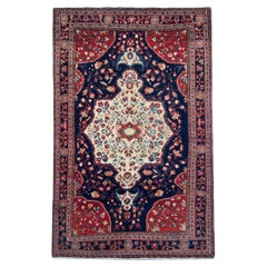 Handmade Carpet Antique Rug Traditional Red Blue Wool Area Rug