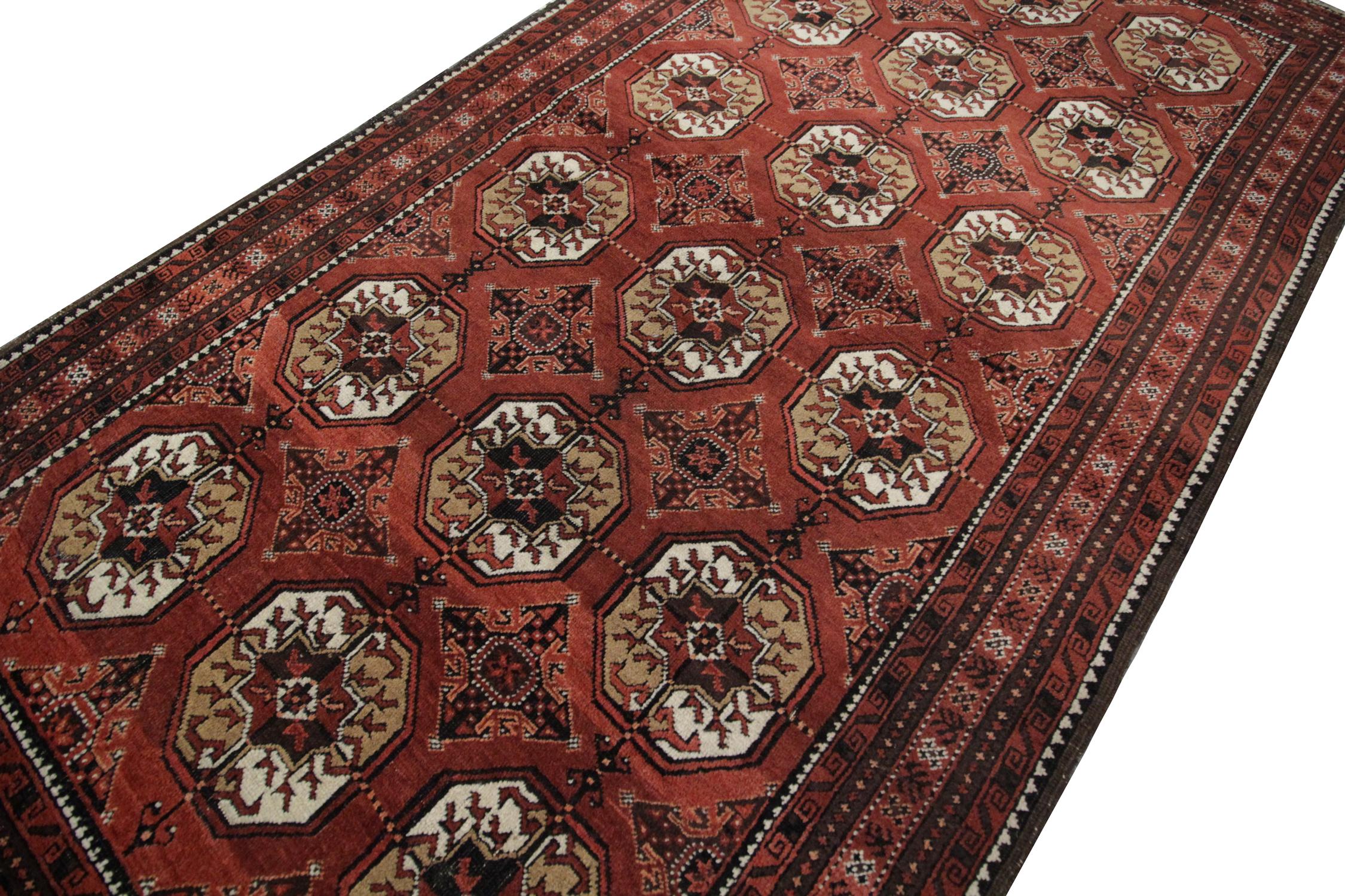 Tribal Tapis antique fait main Tapis tribal turkmène:: tapis de salon oriental universel en vente