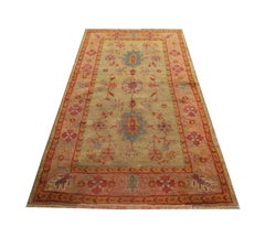 Handmade Carpet Antique Rug, Tribal Turkmen Oriental Rug Gold Living Room Rug