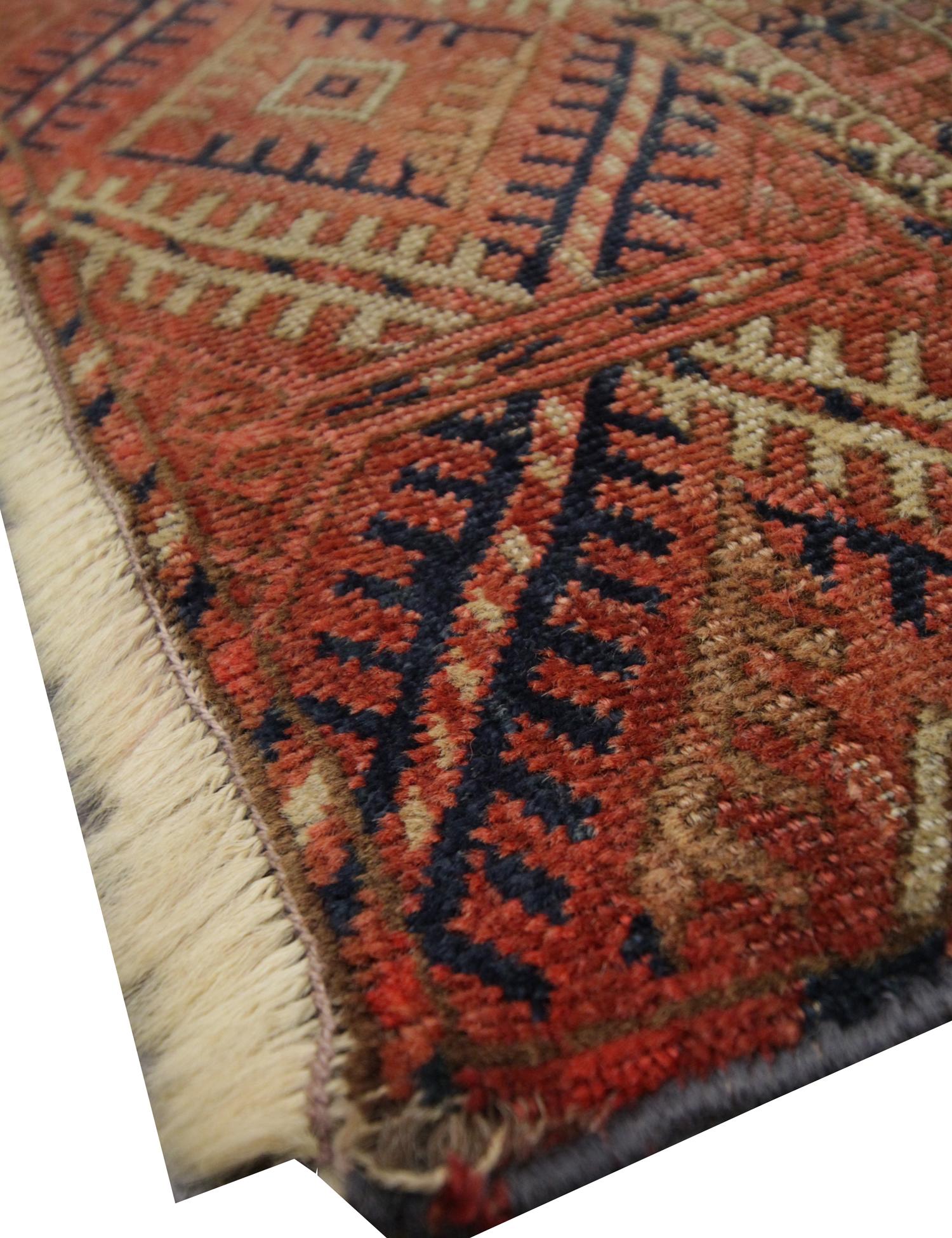 Uzbek Handmade Carpet Antique Rugs Traditional Orange Wool Area Rug For Sale