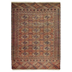 Handmade Carpet Used Rugs Traditional Orange Wool Area Rug