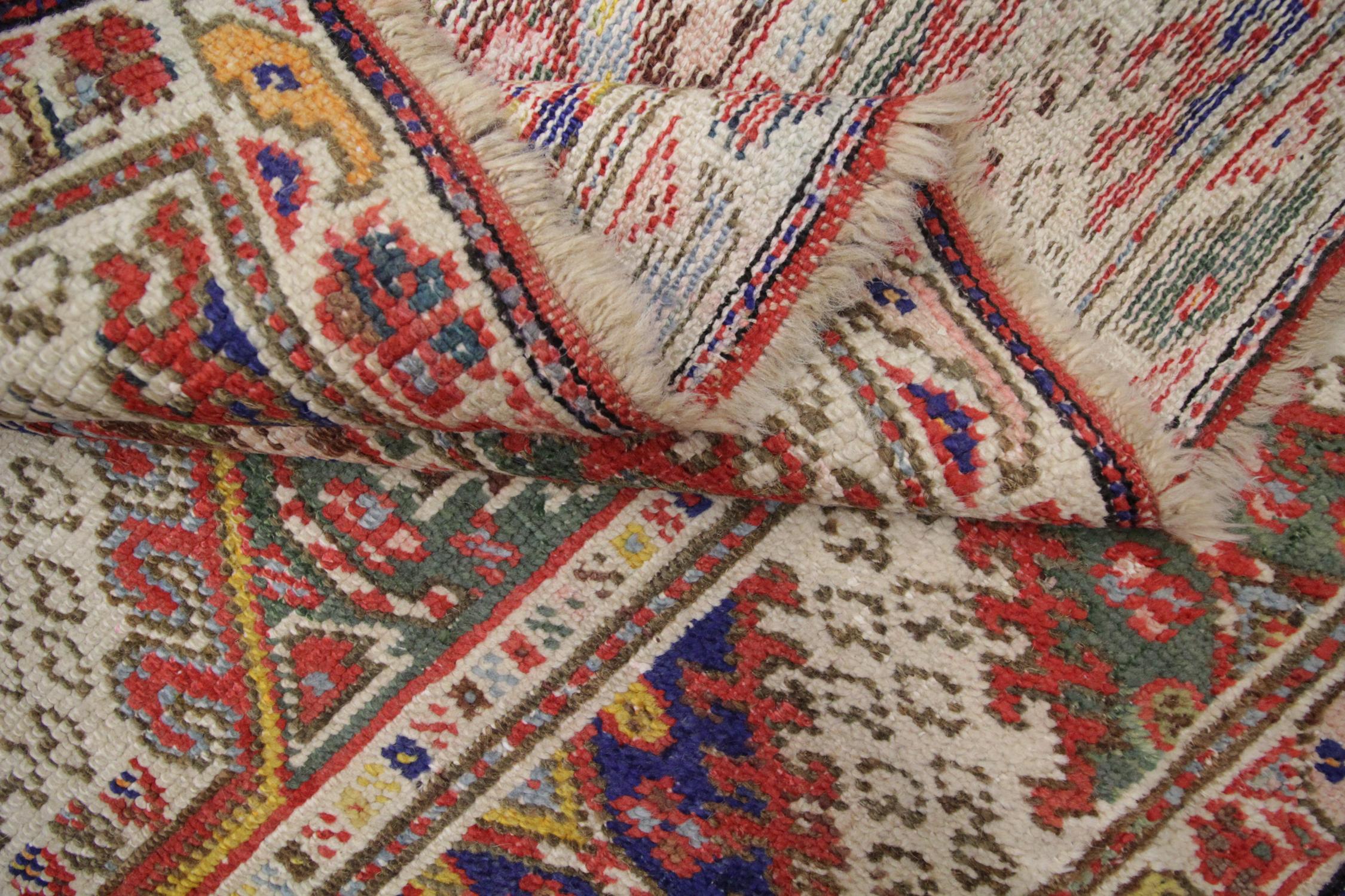 Laine Tapis de salon ancien fait à la main Tapis de salon tribal, tapis traditionnel en laine rouge en vente