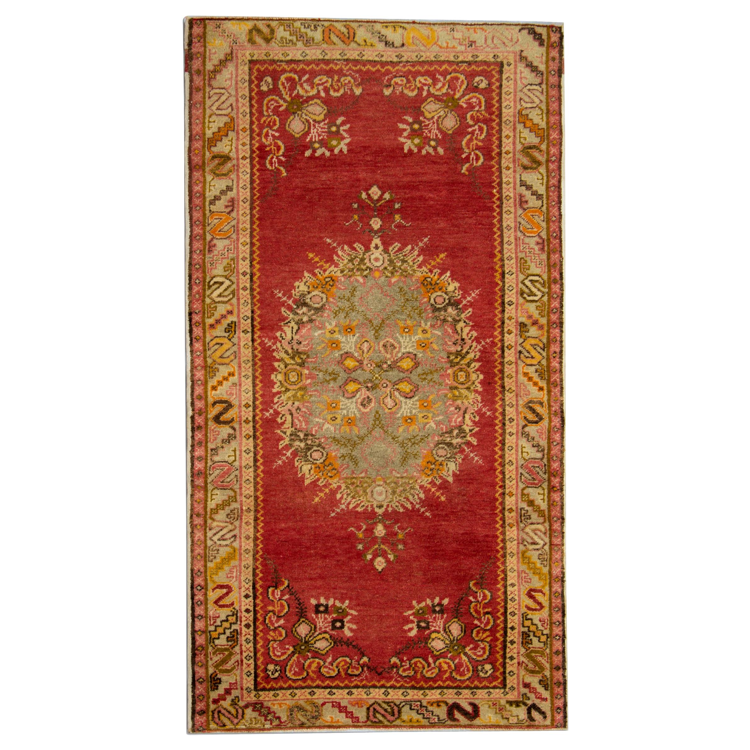 Handgefertigter antiker Teppich, türkischer Teppich, luxuriöse rote orientalische Teppiche