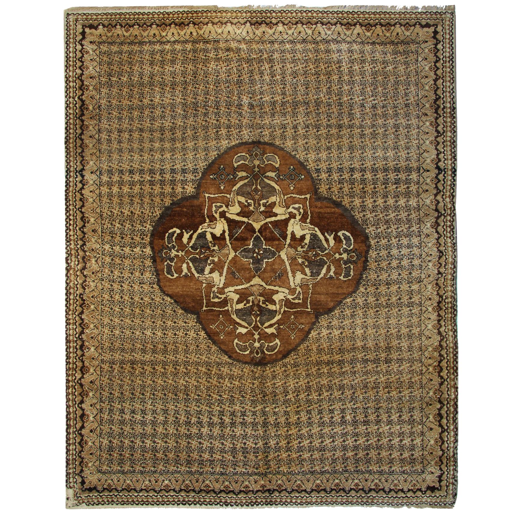 Handgefertigte antike Teppiche, türkische Oushak-Teppiche, orientalische Teppiche, Teppiche