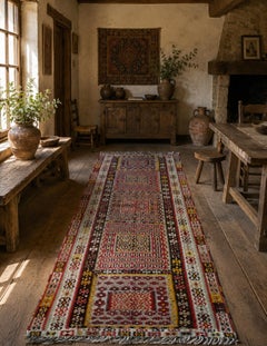 Handmade Carpet Antique Turkish Kilim Rug Traditional Tribal Runner Rug
