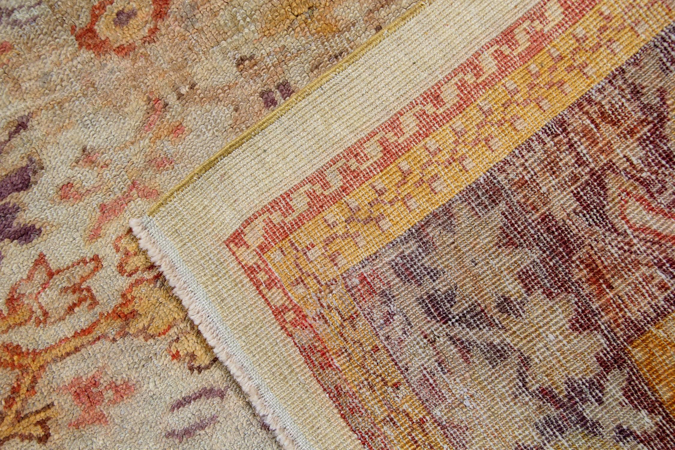 Oushak Handmade Carpet Antique Turkish Rugs Anatolian Oriental Rug for Home Decor