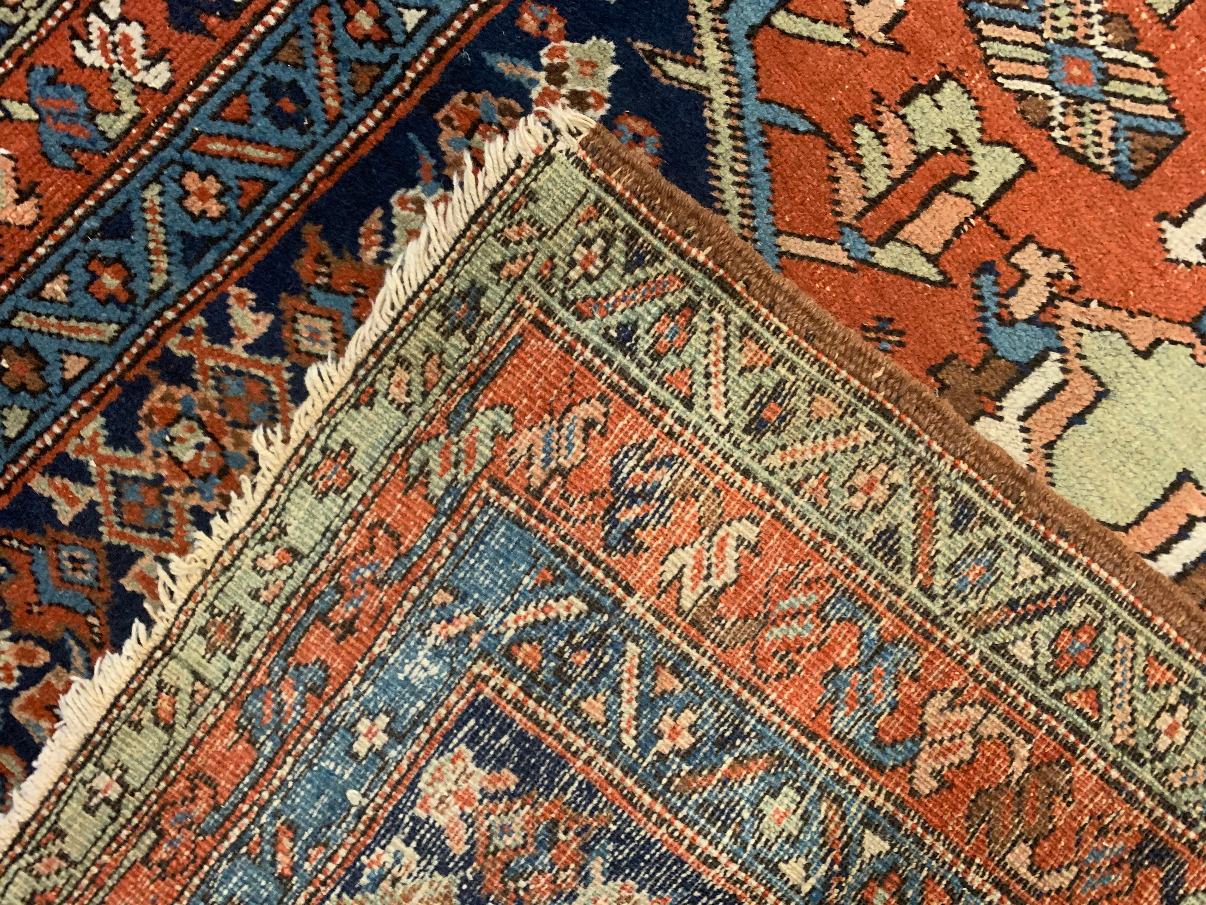 Handgefertigter antiker Woll-Läufer, Läufer, traditioneller Stammeskunst-Teppich im Angebot 2