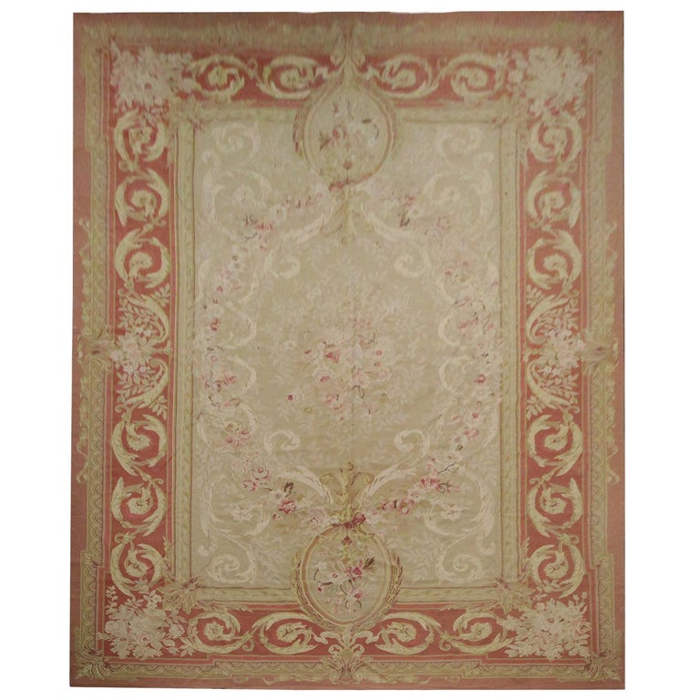 Handmade Carpet Aubusson Style Rug, Extra Large Traditional Wool