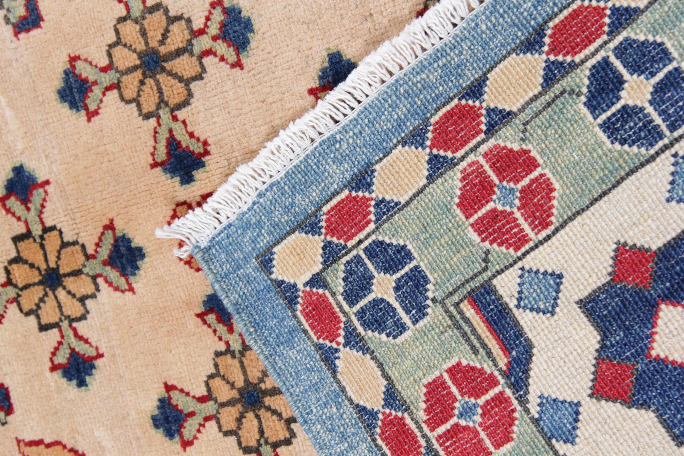 Afghan Handmade Carpet, Blue Geometric Rugs, Large Livingroom Rugs For Sale