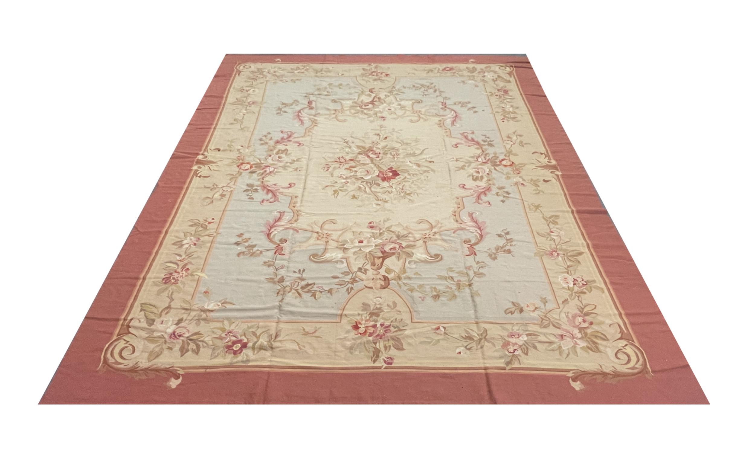 pink aubusson rug
