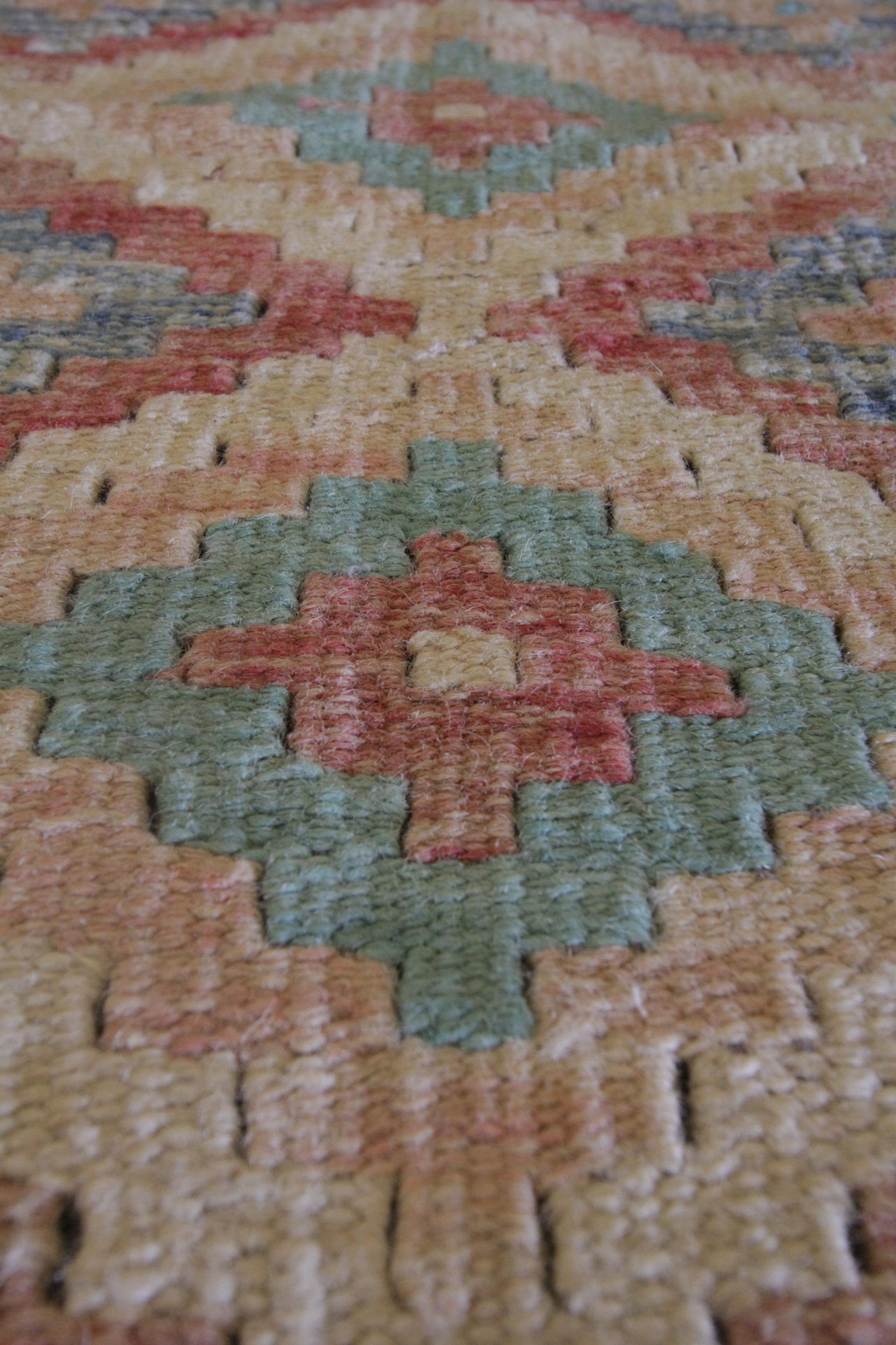 Cream Wool Kilim Rug Modern Kilim Traditional Area Rug Handmade Carpet  For Sale 3