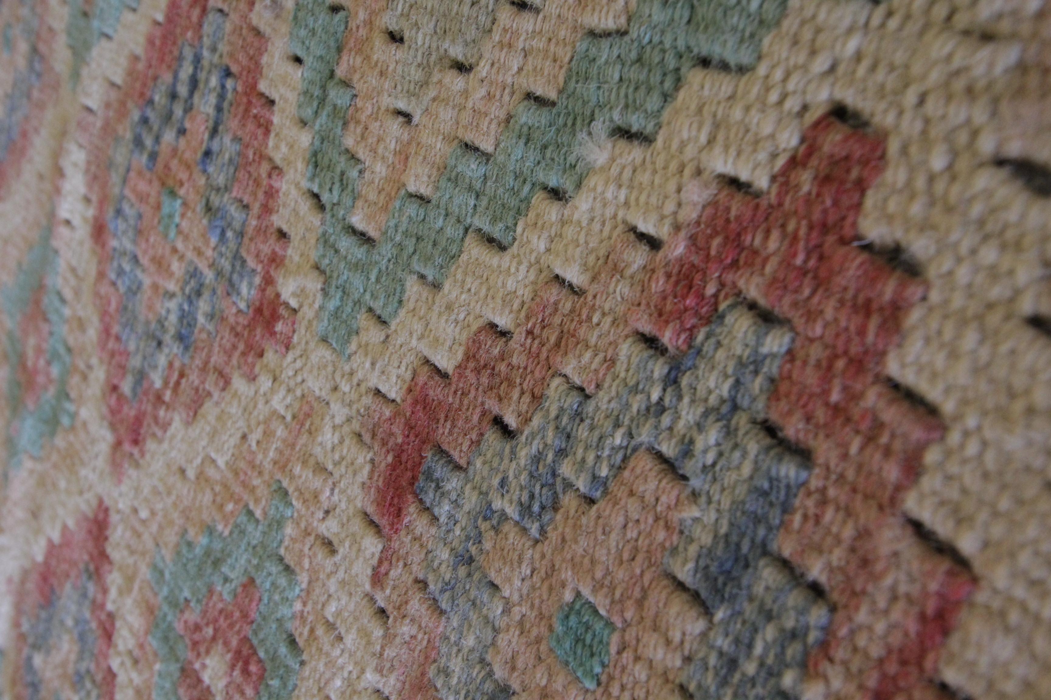 Afghan Cream Wool Kilim Rug Modern Kilim Traditional Area Rug Handmade Carpet  For Sale