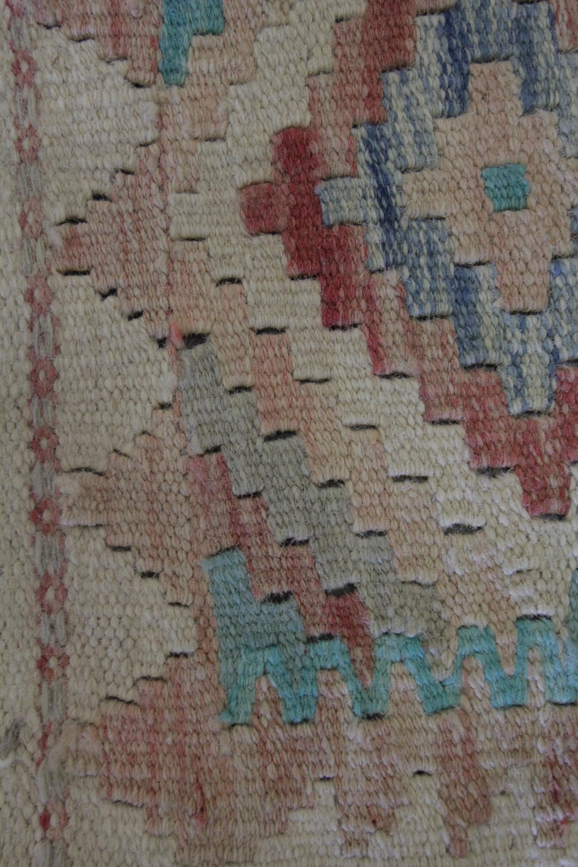 Cream Wool Kilim Rug Modern Kilim Traditional Area Rug Handmade Carpet  For Sale 1