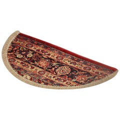 Vintage Handmade Carpet Entrance Way Mat, Oriental Rug Semicircle Door Mat for Interior