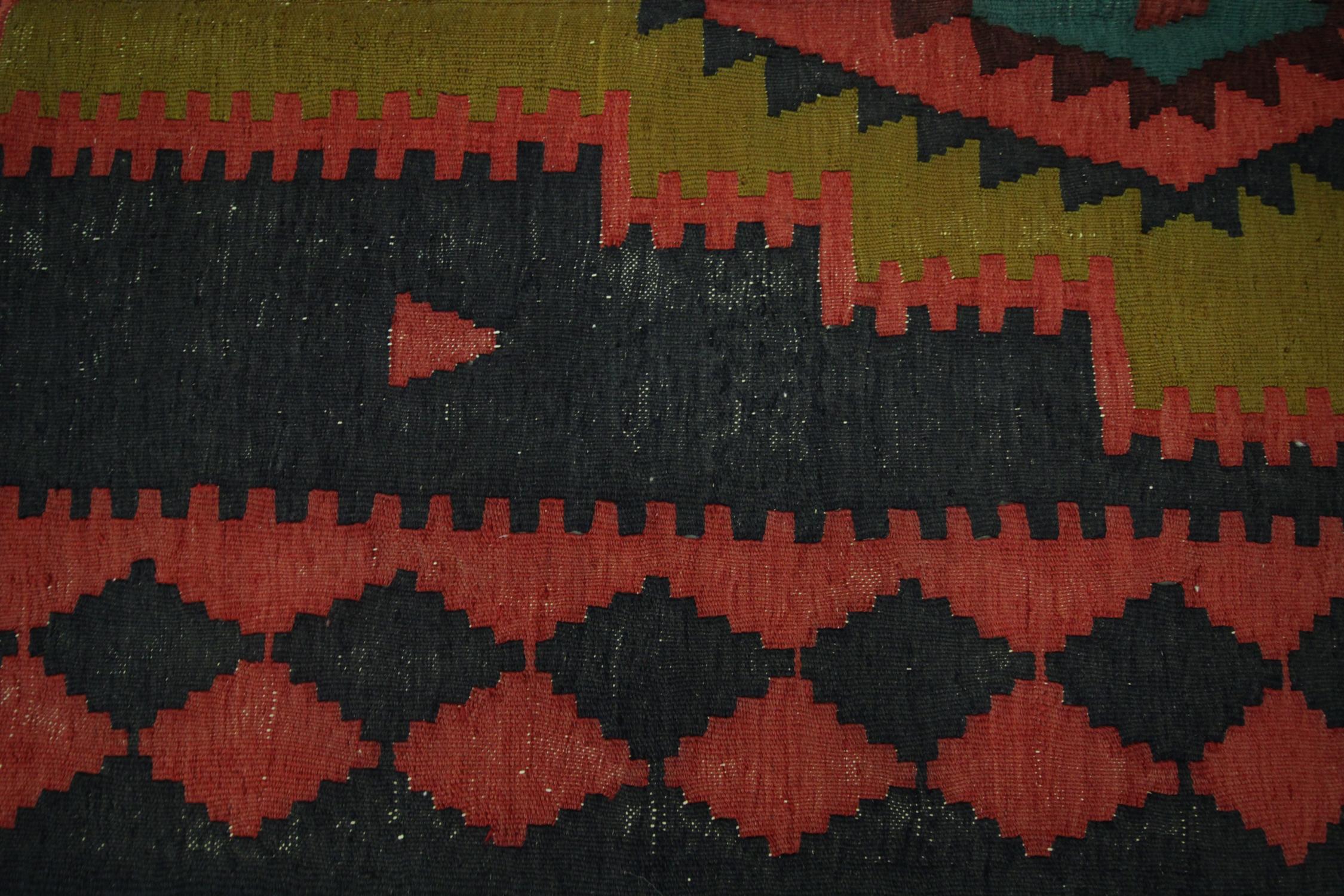 Geometric Runner Handmade Carpet Flatweave Kilim Rug, Traditional Tribal Kilims 2