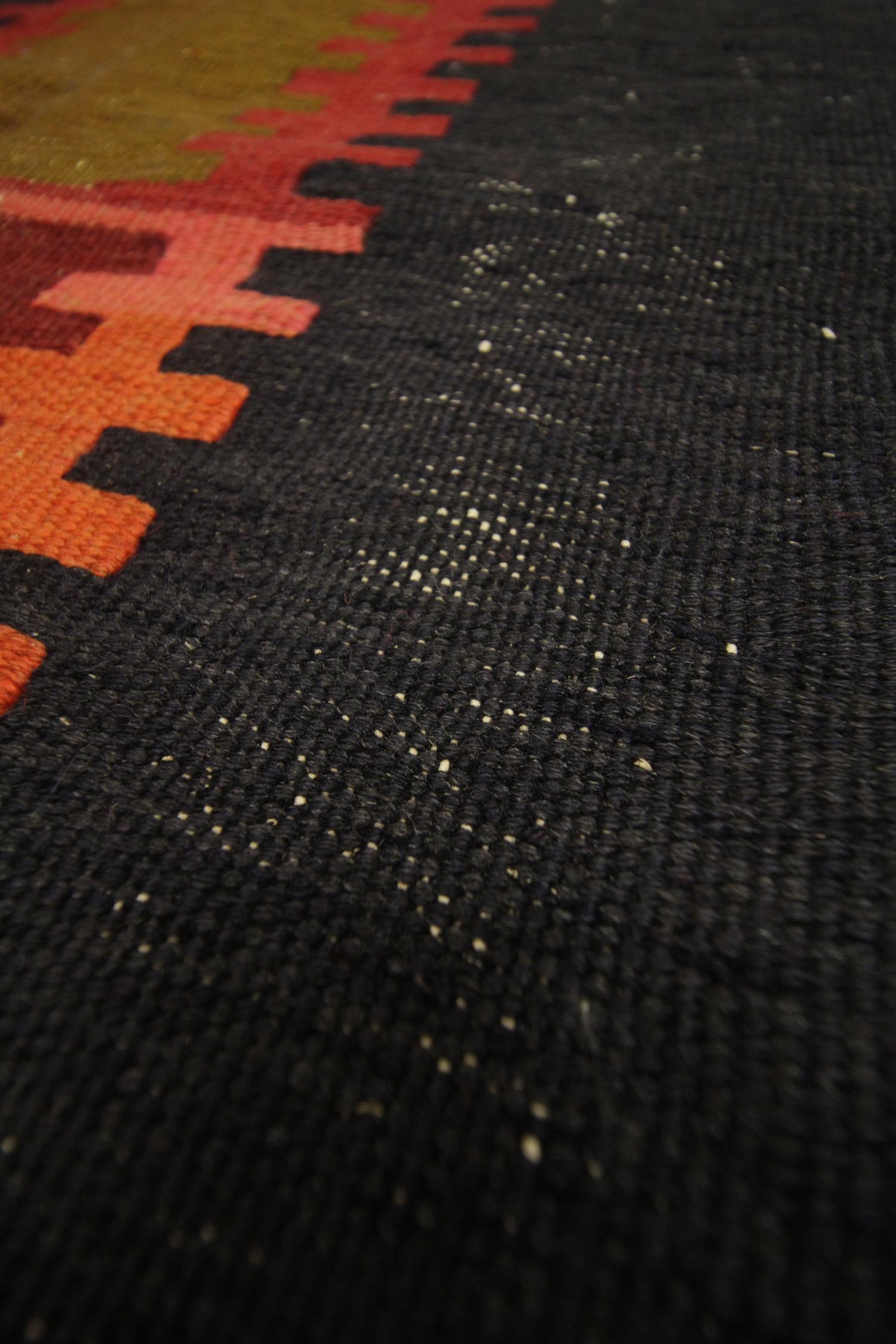 Geometric Runner Handmade Carpet Flatweave Kilim Rug, Traditional Tribal Kilims 1
